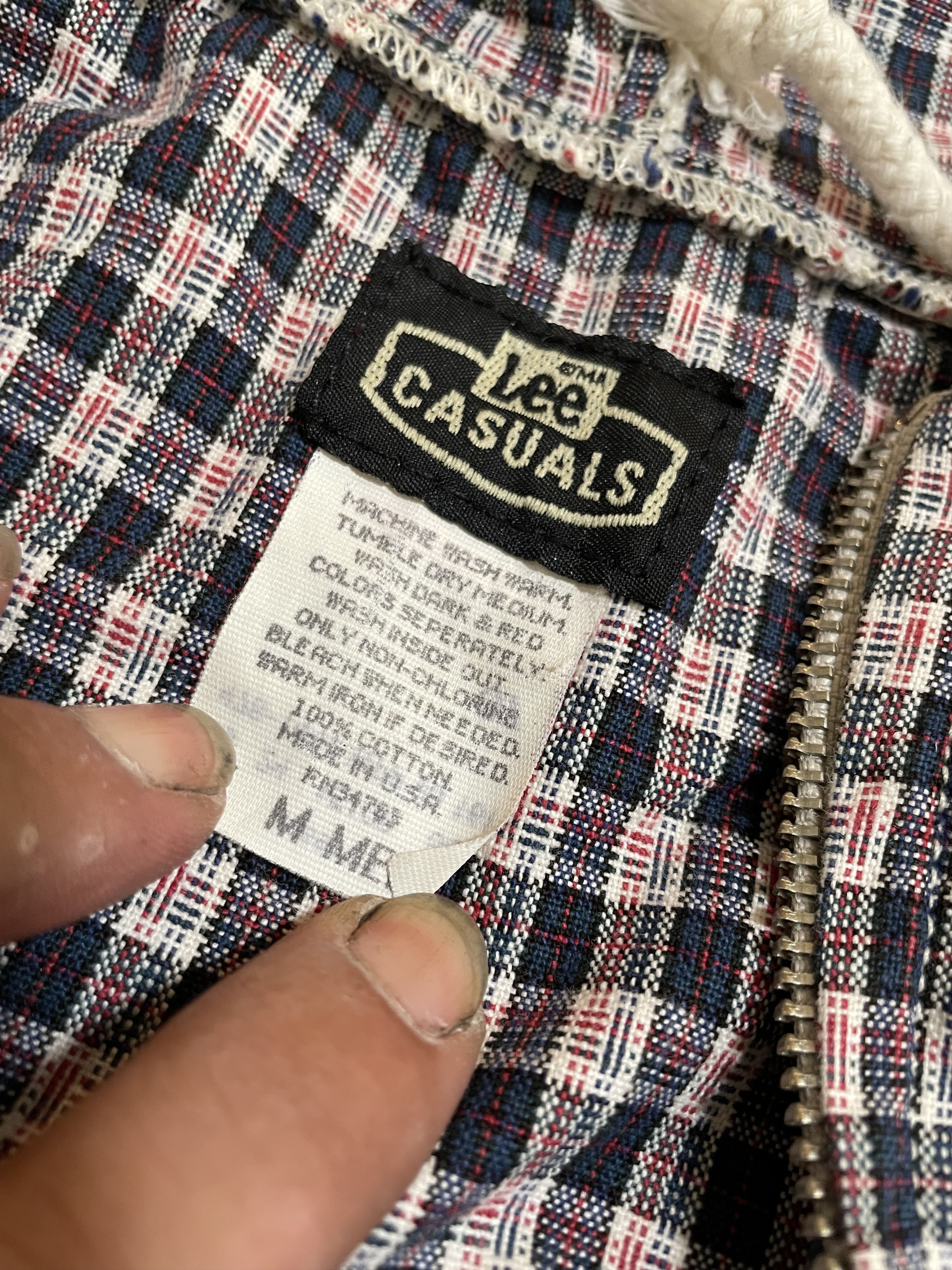 Lee Lee Casuals light checkered jacket with drawstrings Size US M / EU 48-50 / 2 - 2 Thumbnail
