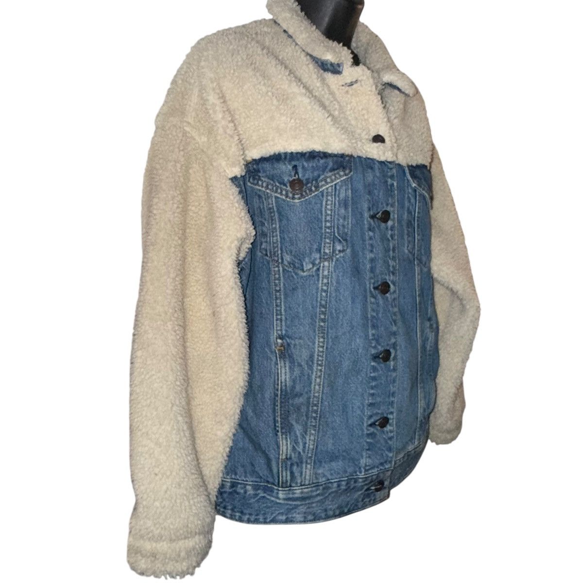 American Eagle Outfitters American Eagle Sherpa fleece denim jacket Size XS / US 0-2 / IT 36-38 - 5 Thumbnail