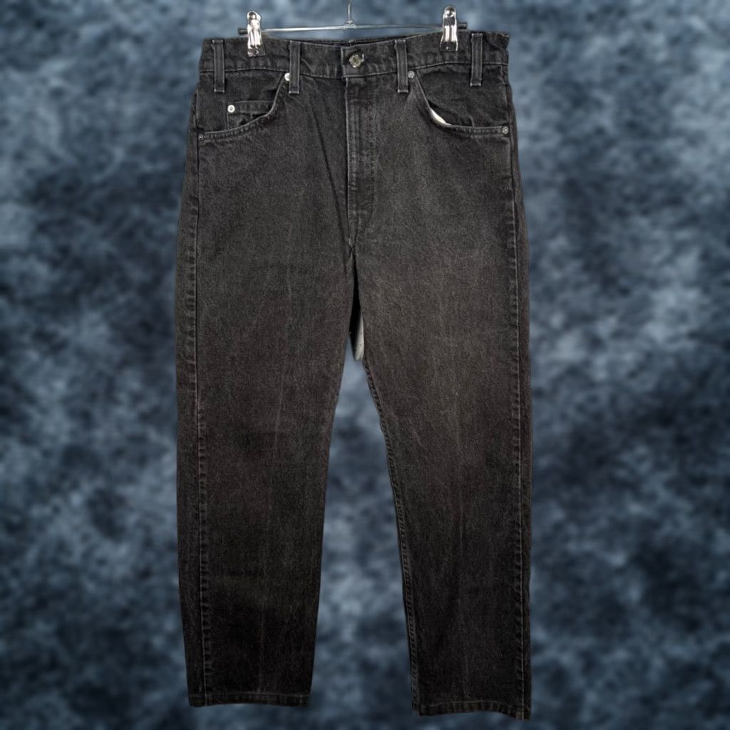 Levi's Levis 505 Jeans Mens Regular Fit Black Denim Straight Zip 33x27 5-Pocket Levi's 500 Series Vintage: No Womens/Mens? Size US 33 - 1 Thumbnail