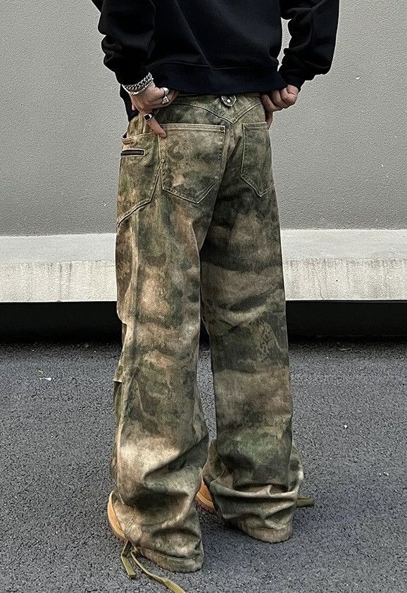 Japanese Brand × Vintage Avant garde punk camouflage pleated utility work pants Size US 28 / EU 44 - 4 Thumbnail