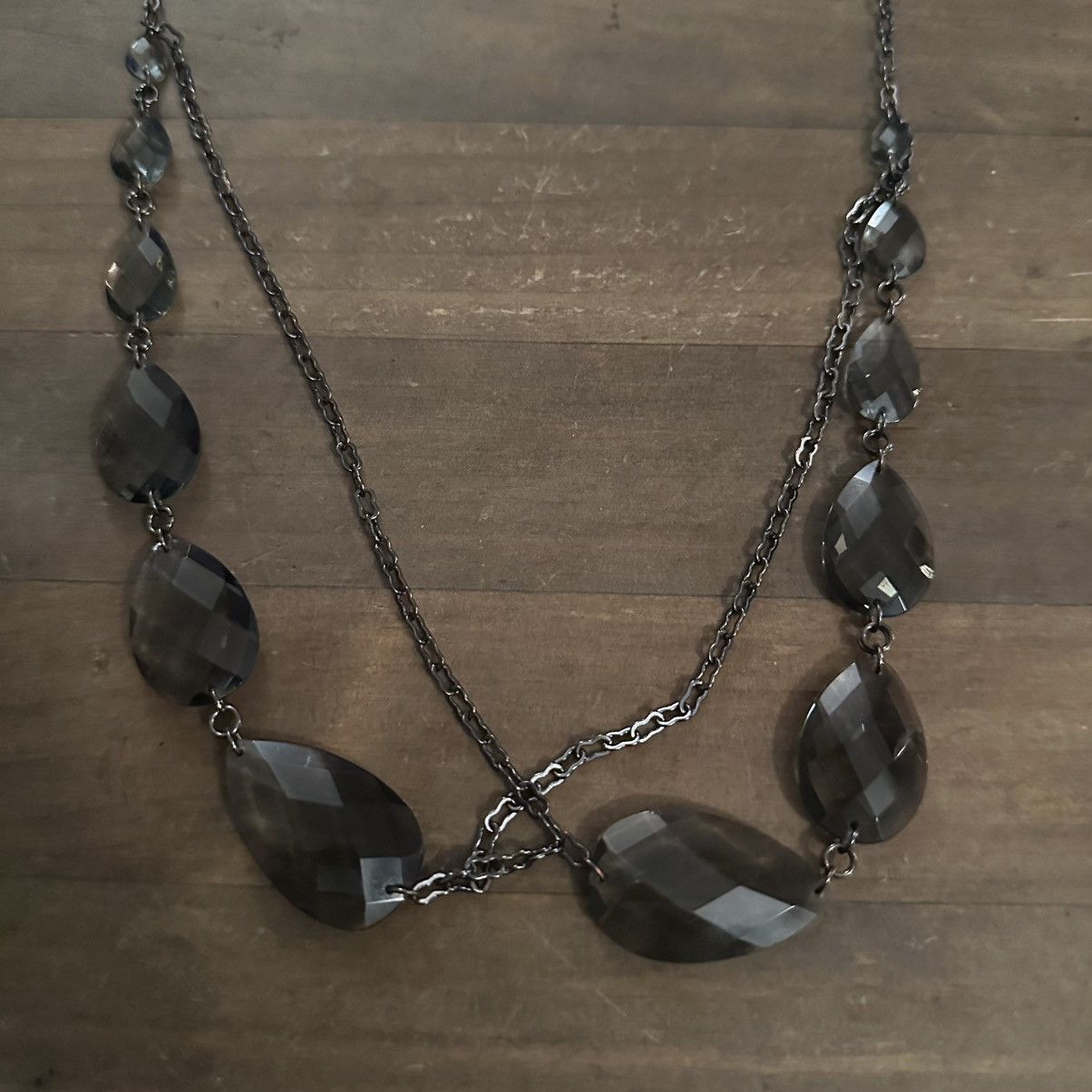 Other Long smokey faceted bead cross cross necklace Size ONE SIZE - 2 Thumbnail