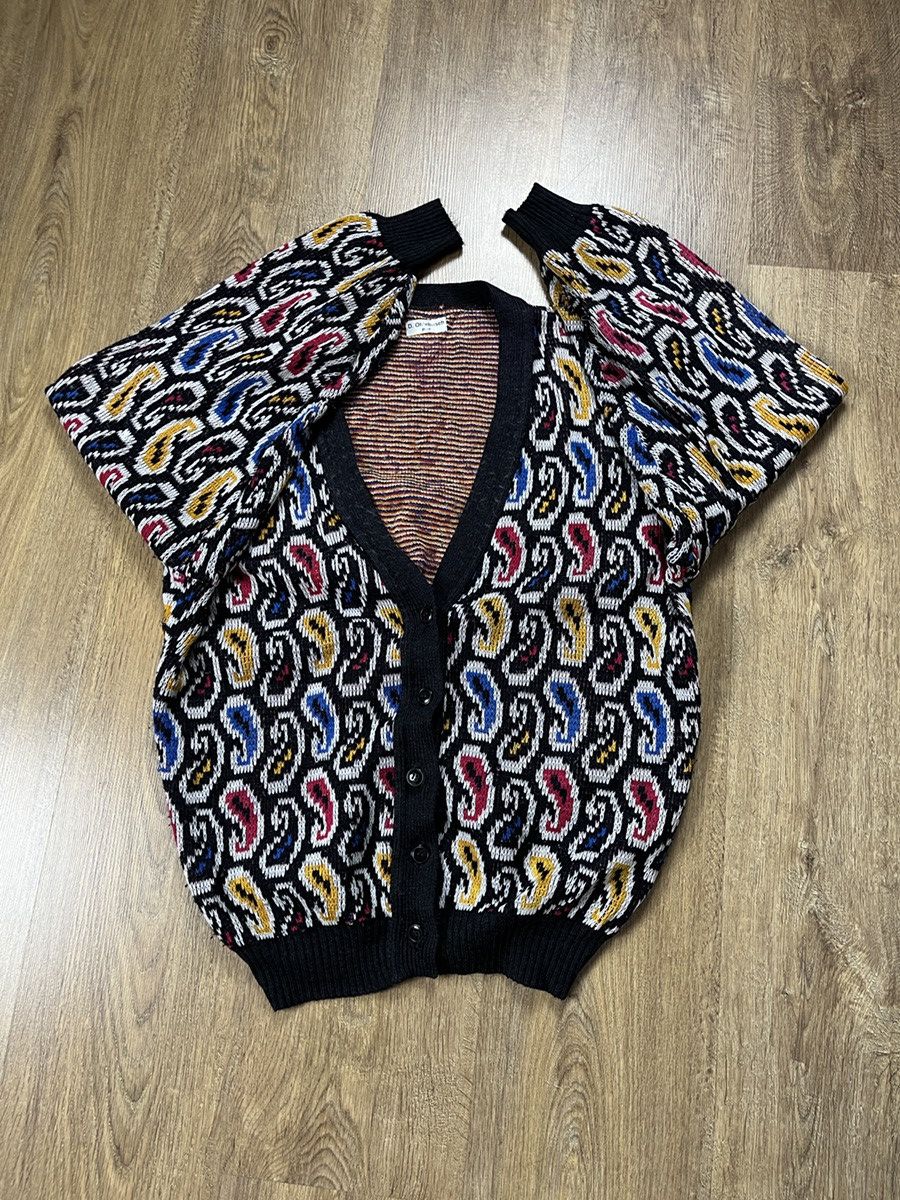 Japanese Brand × Vintage ➕ vintage 80s/90s bandana print wool cardigan Japanese style Size US M / EU 48-50 / 2 - 3 Thumbnail