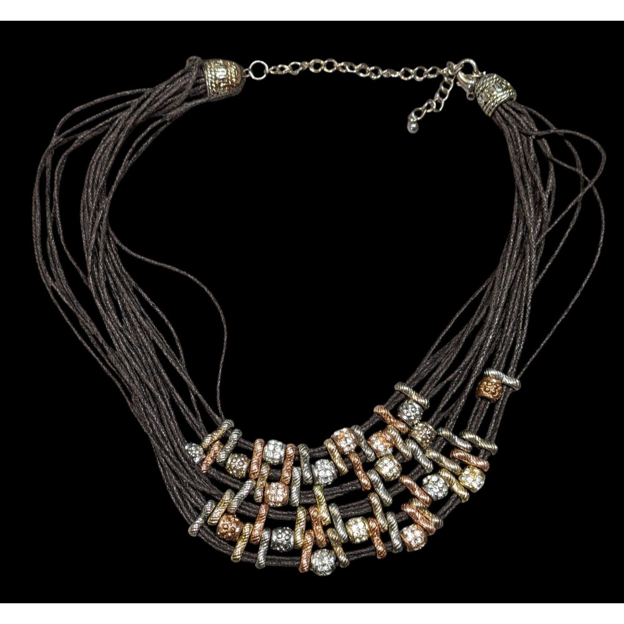 Other Rustic Glam Multi-Metallic Layered Multistrand Bib Necklace Size ONE SIZE - 1 Thumbnail