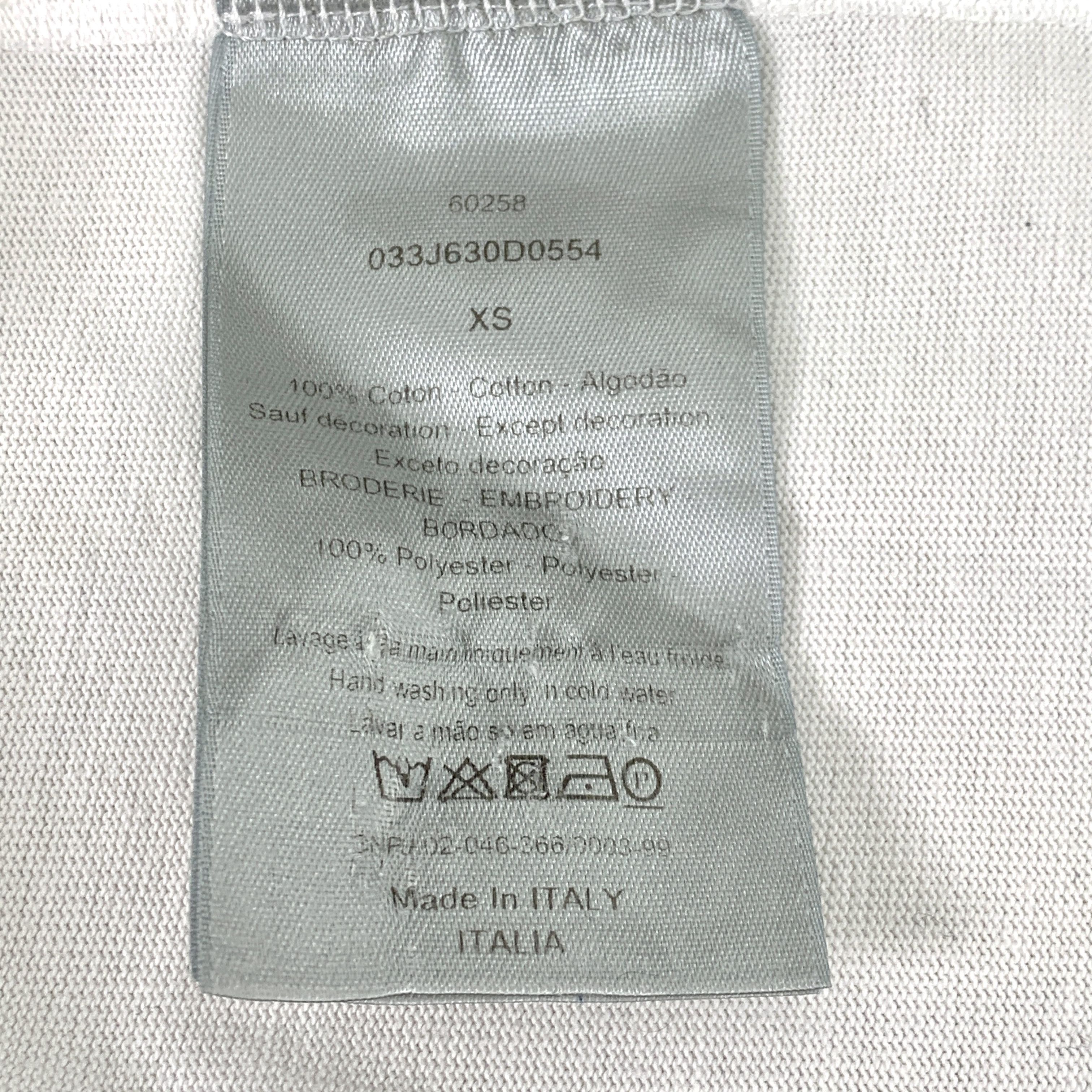 Dior Dior White Logo Cotton Crewneck Tee (Size XS) Size US XS / EU 42 / 0 - 3 Thumbnail