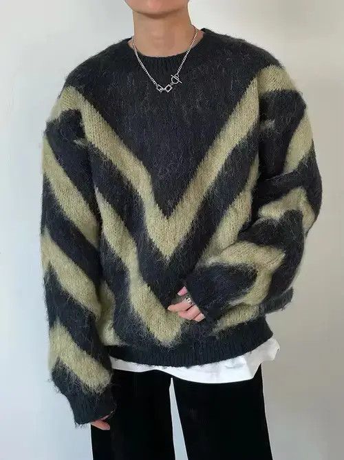 Aran Isles Knitwear Matsuoka x Maya Luxury Knitted Striped Sweater Size US L / EU 52-54 / 3 - 5 Thumbnail