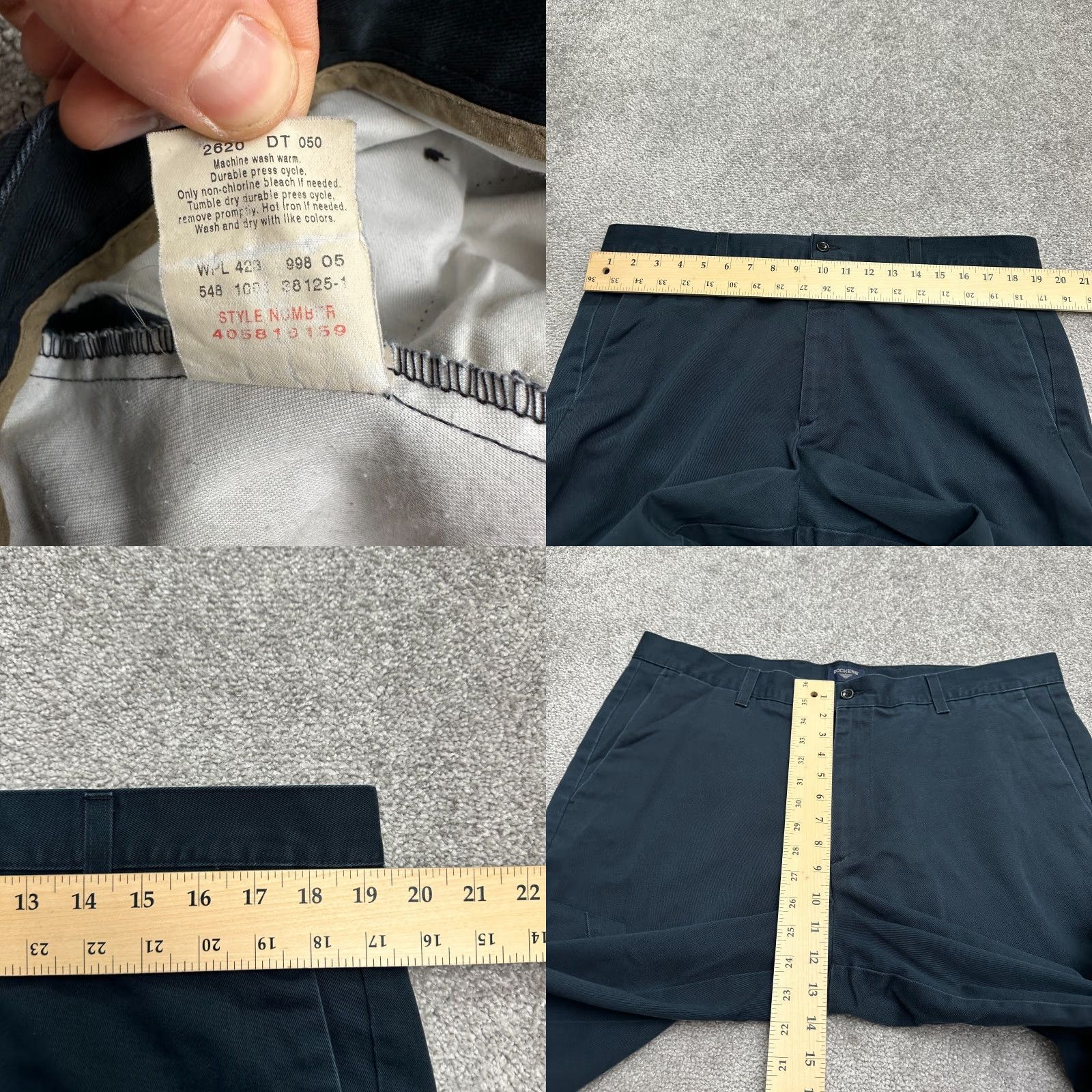 Dockers DOCKERS Chino Pants Mens 38x32 Blue Flat Front Regular Fit Size US 38 / EU 54 - 8 Thumbnail