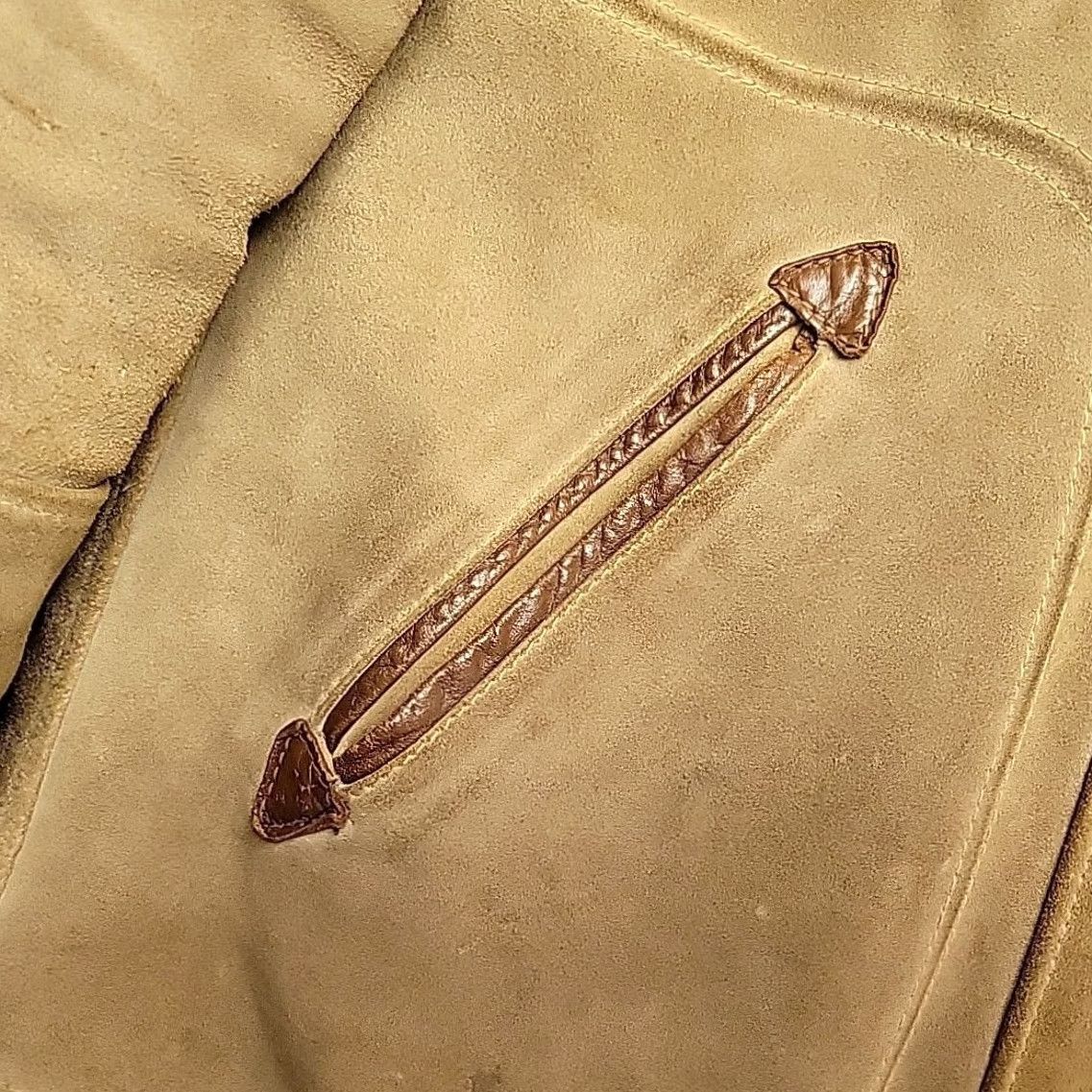 Vintage VTG Suede Leather Sherpa Lined Coat Mens M Tan Western Ranch USA Jacket Size US M / EU 48-50 / 2 - 5 Thumbnail