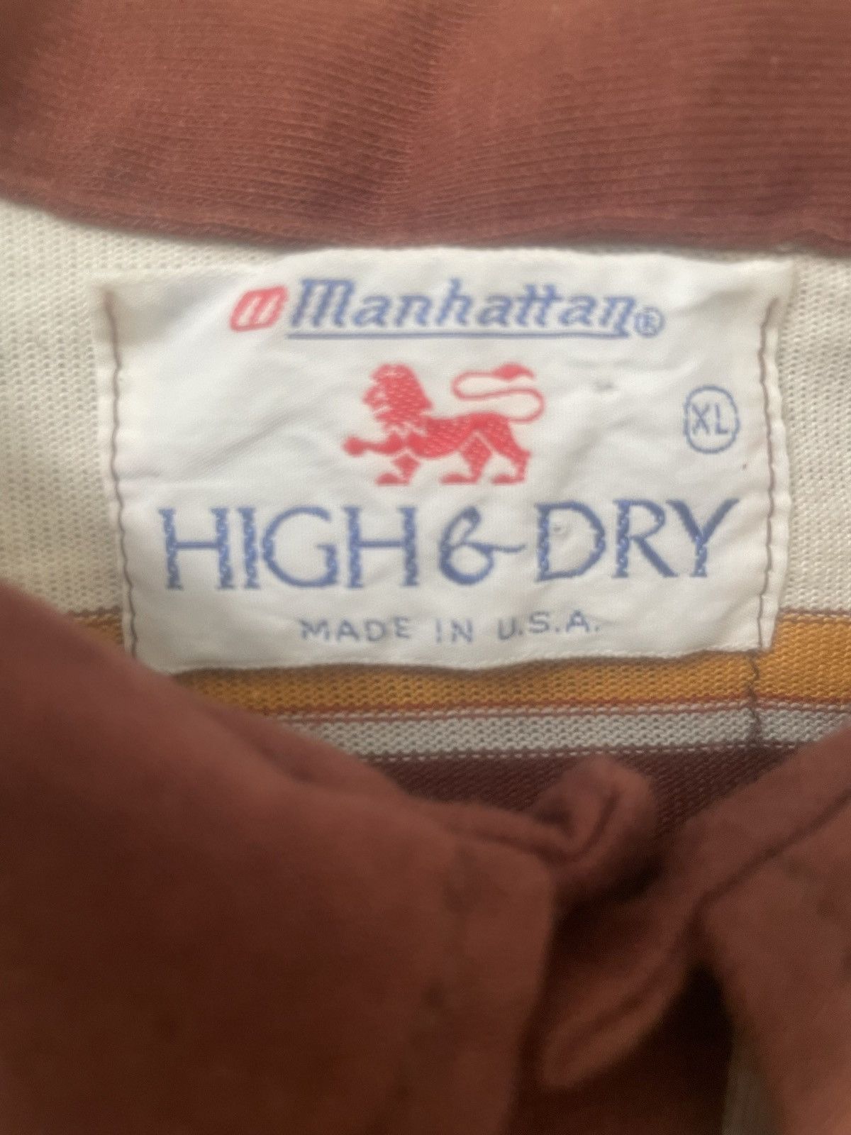 Manhattan Portage × Vintage Thick Stripe High & Dry Manhattan Vintage Made in US Polo XL Size US XL / EU 56 / 4 - 8 Thumbnail