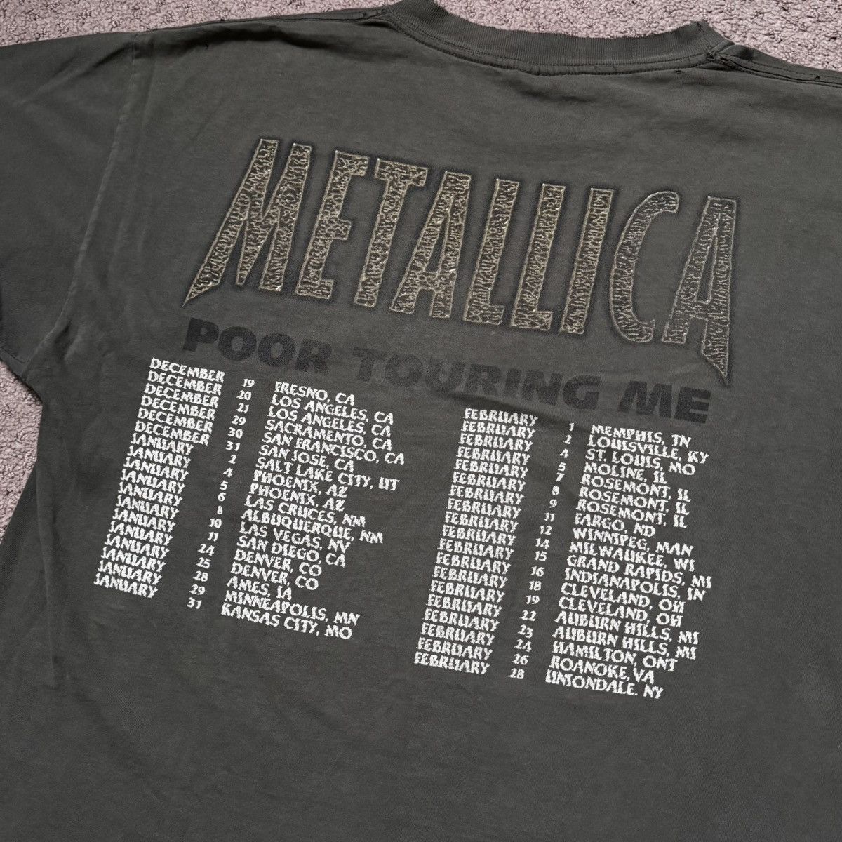 Vintage 1996 Army Green Metallica Band tee Size US XL / EU 56 / 4 - 6 Thumbnail