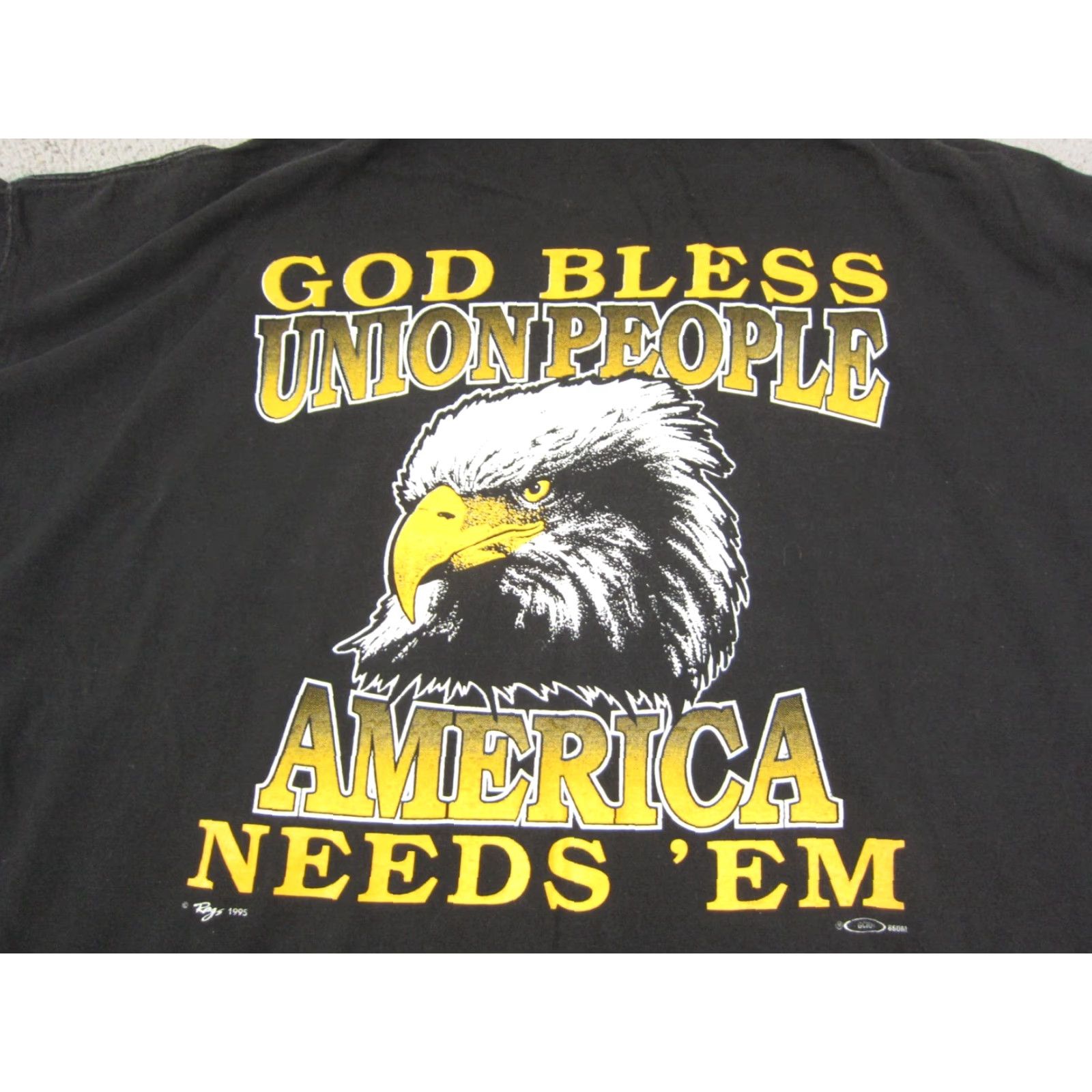 Vintage Vintage Discus Athletic Union Worker Shirt Mens 3XL Black USA Cotton Jersey Short Sleeve Crew Neck 80s 90s Classic School HeroMens Size US XXL / EU 58 / 5 - 2 Thumbnail