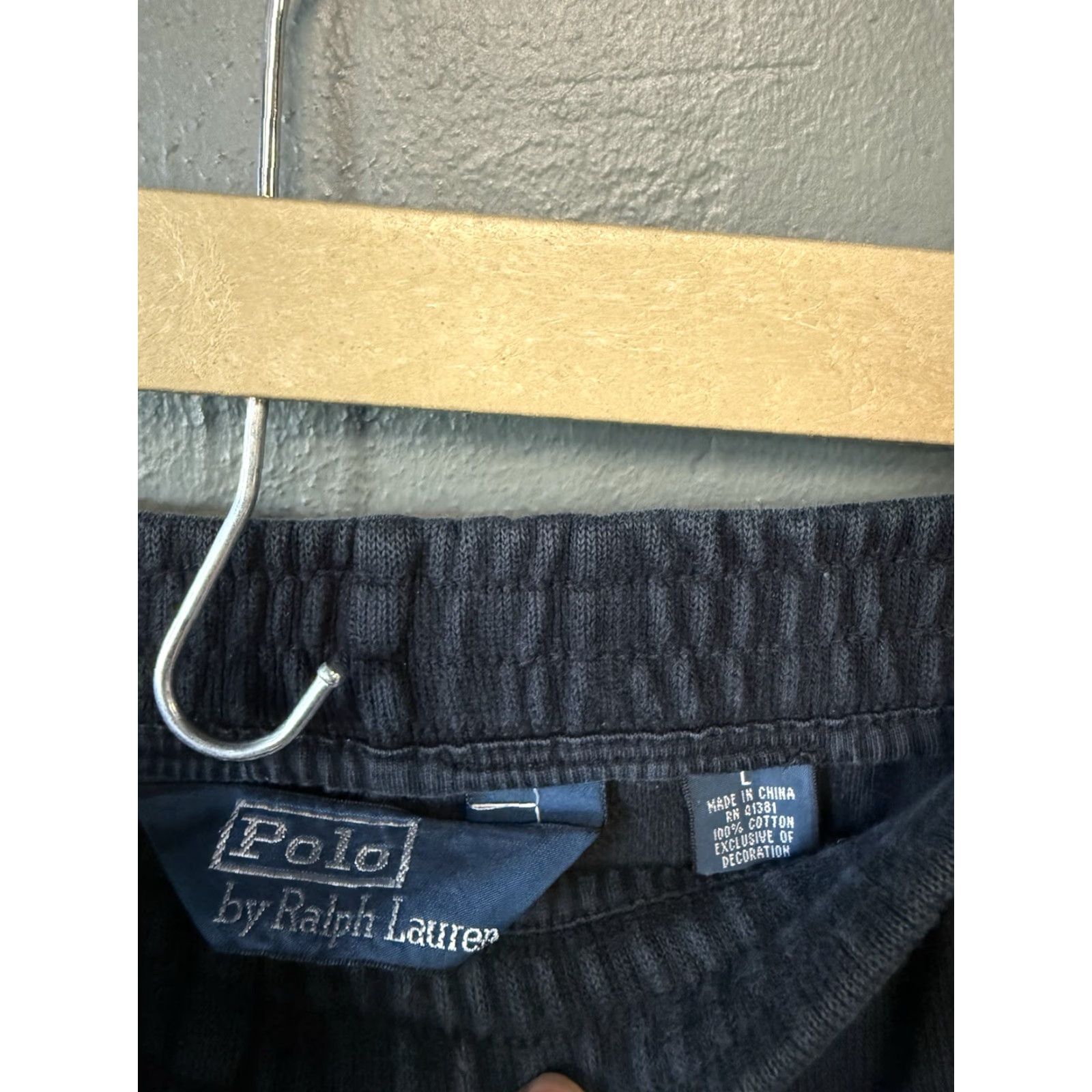 Polo Ralph Lauren VINTAGE Polo Ralph Lauren Y2K Mens Black Ribbed Sweatpants L/Regular Size Large Pants Activewear Mens Size US L / EU 52-54 / 3 - 3 Thumbnail