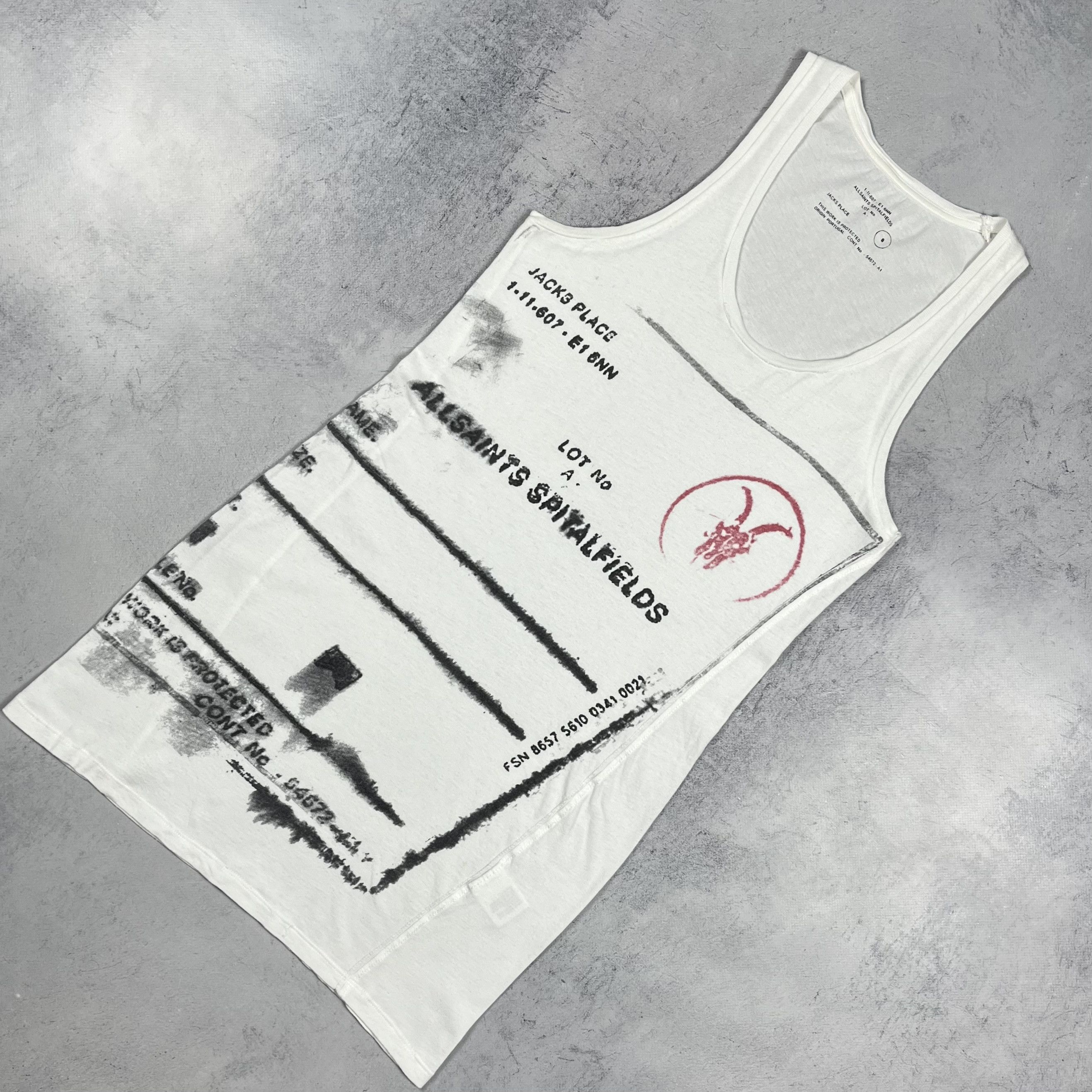 Allsaints Ladies AllSaints Bled Stamp Y2K Art Sleeveless Tank Top Size M / US 6-8 / IT 42-44 - 1 Thumbnail