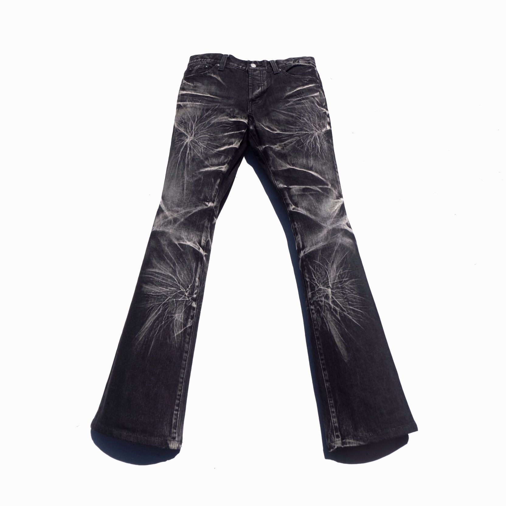 Image of Le Grande Bleu L G B x Tornado Mart Modern Lovers By Tornado Mart Whiskered Flare Jeans in Washed B