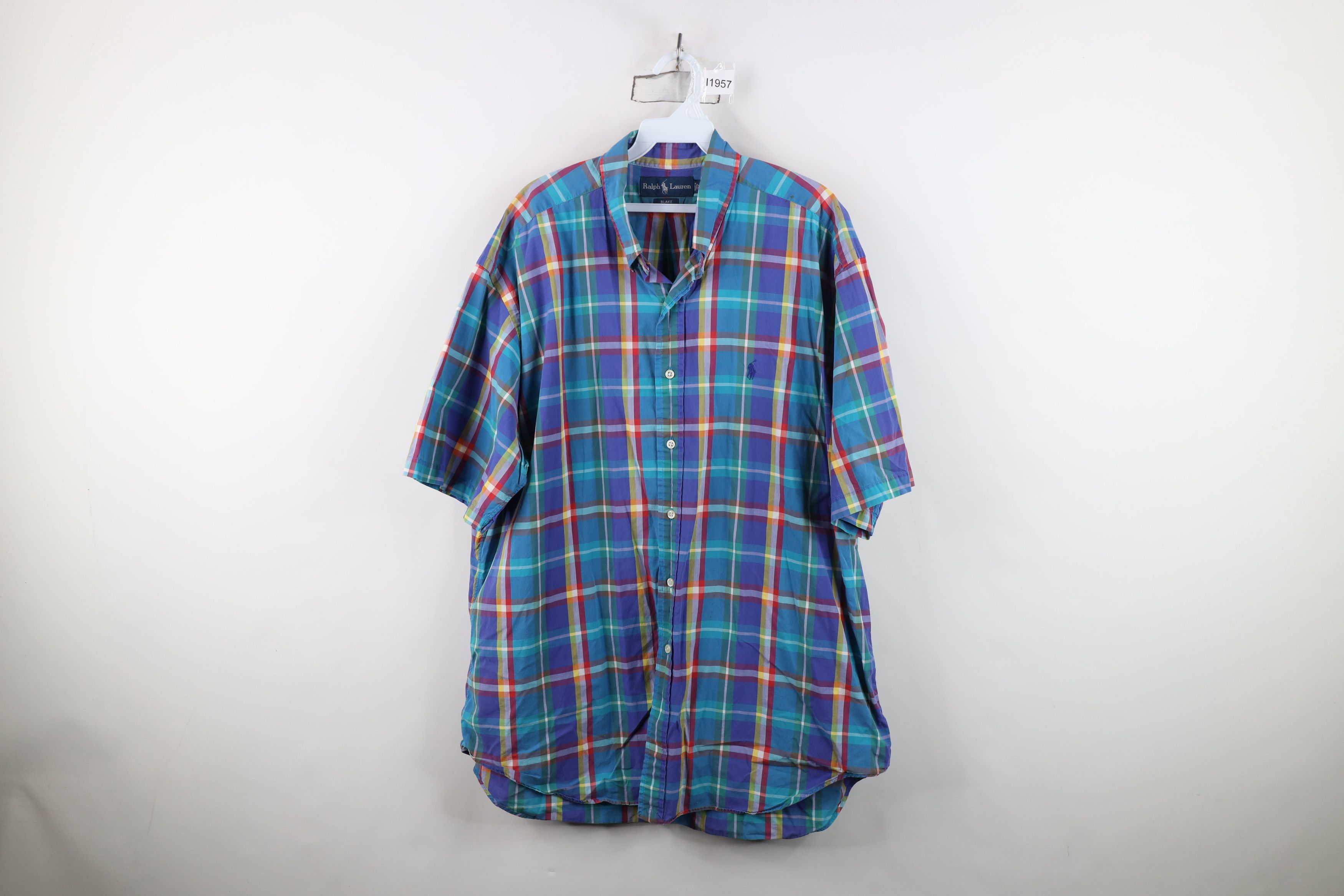 Ralph Lauren Vintage 90s Ralph Lauren Plaid Short Sleeve Button Shirt Size US XL / EU 56 / 4 - 1 Thumbnail