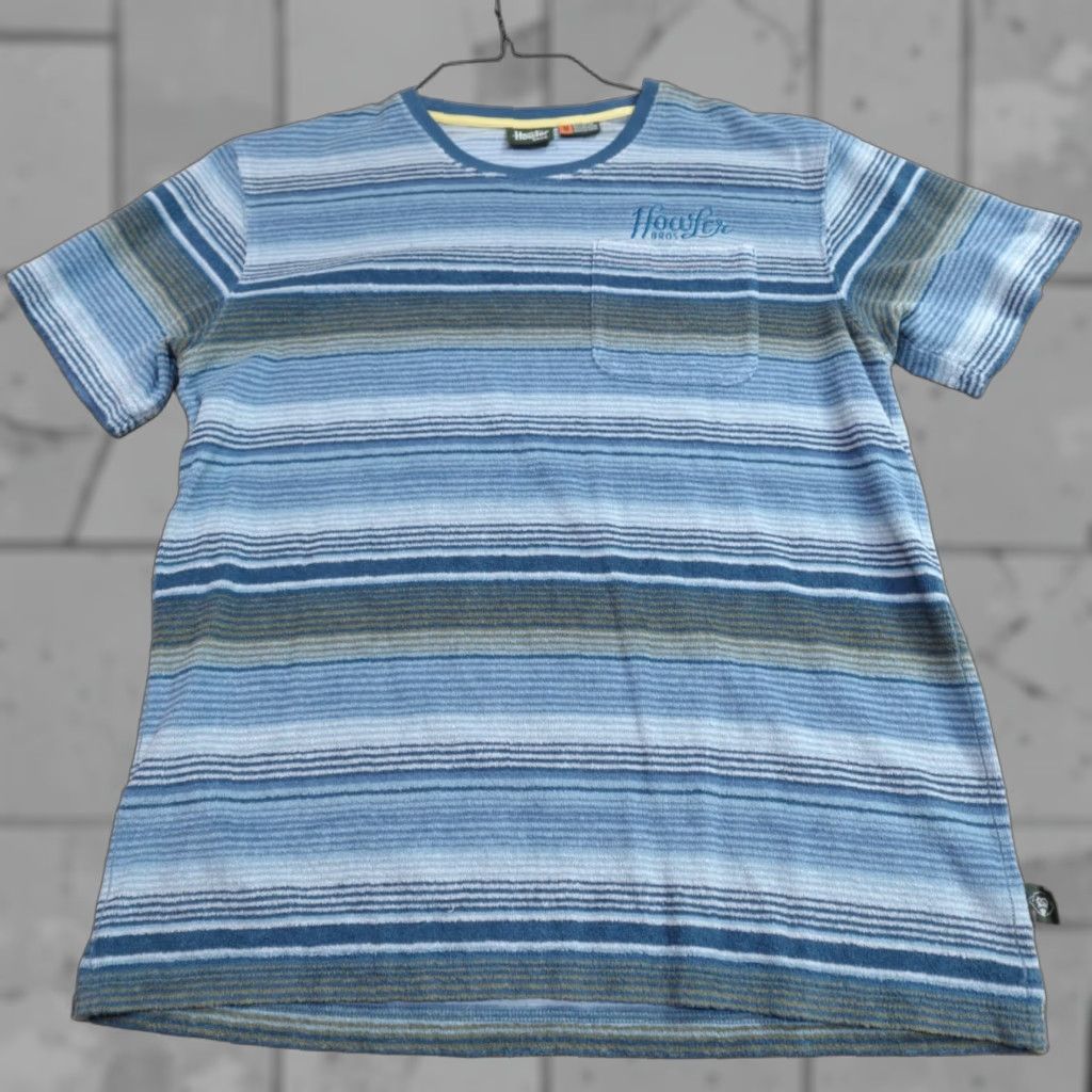 Howler Brothers VINTAGE Howler Brothers Shirt Mens Medium Blue Striped Cotton Blend Crew Neck Terry Cloth Pocket M Blues Size US M / EU 48-50 / 2 - 1 Thumbnail