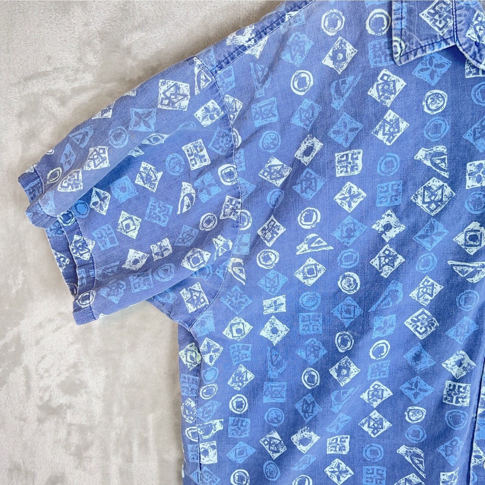 Quiksilver Quicksilver Master Plan Blue Cross Wave Shirt Men's M 90s Size US M / EU 48-50 / 2 - 4 Thumbnail