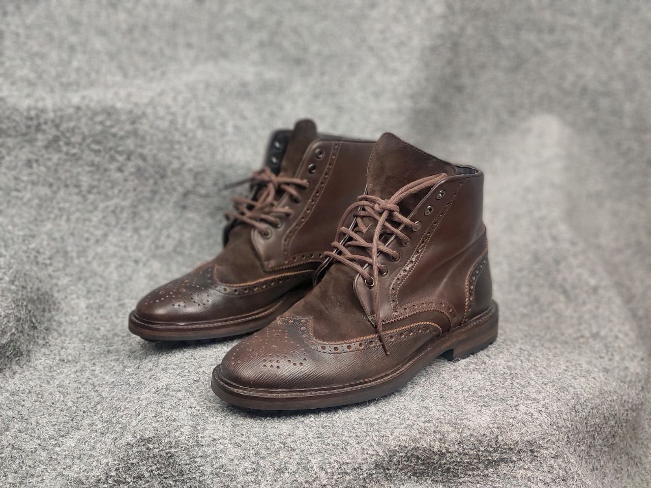 Hugo Boss orange Handmade Brown Leather brogue Ankle Boots