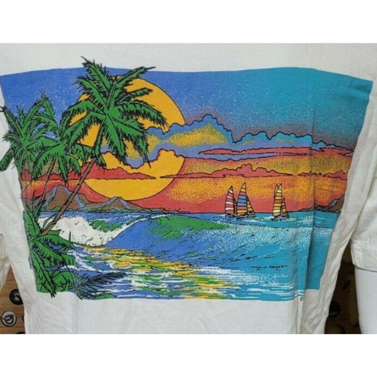 Vintage VTG 80s Latigo Bay Pocket T Shirt Medium White Mens 80s Beach Wind Surfing Scene OG Size US M / EU 48-50 / 2 - 4 Thumbnail