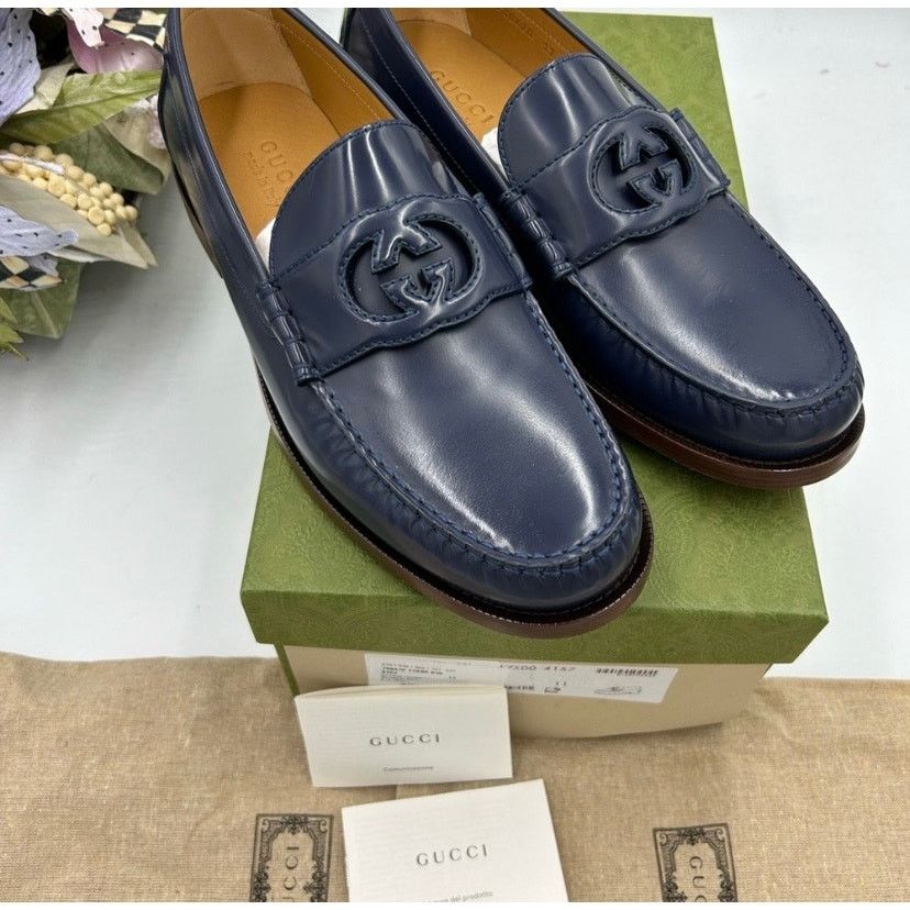 Gucci Gucci interlocking GG leather loafers size 11 made in Italy Size US 11.5 / EU 44-45 - 2 Thumbnail