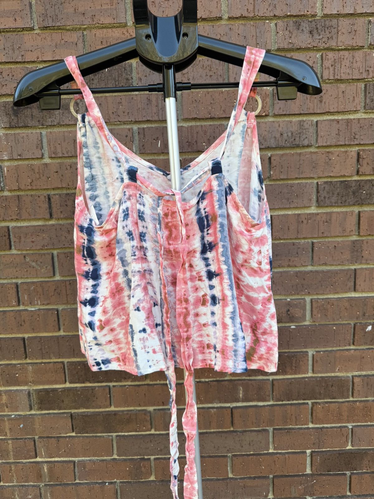 Other Sadie & Sage Coral Navy Tie Dye Tank Top Cami Flowy V-Neck Size M / US 6-8 / IT 42-44 - 6 Thumbnail