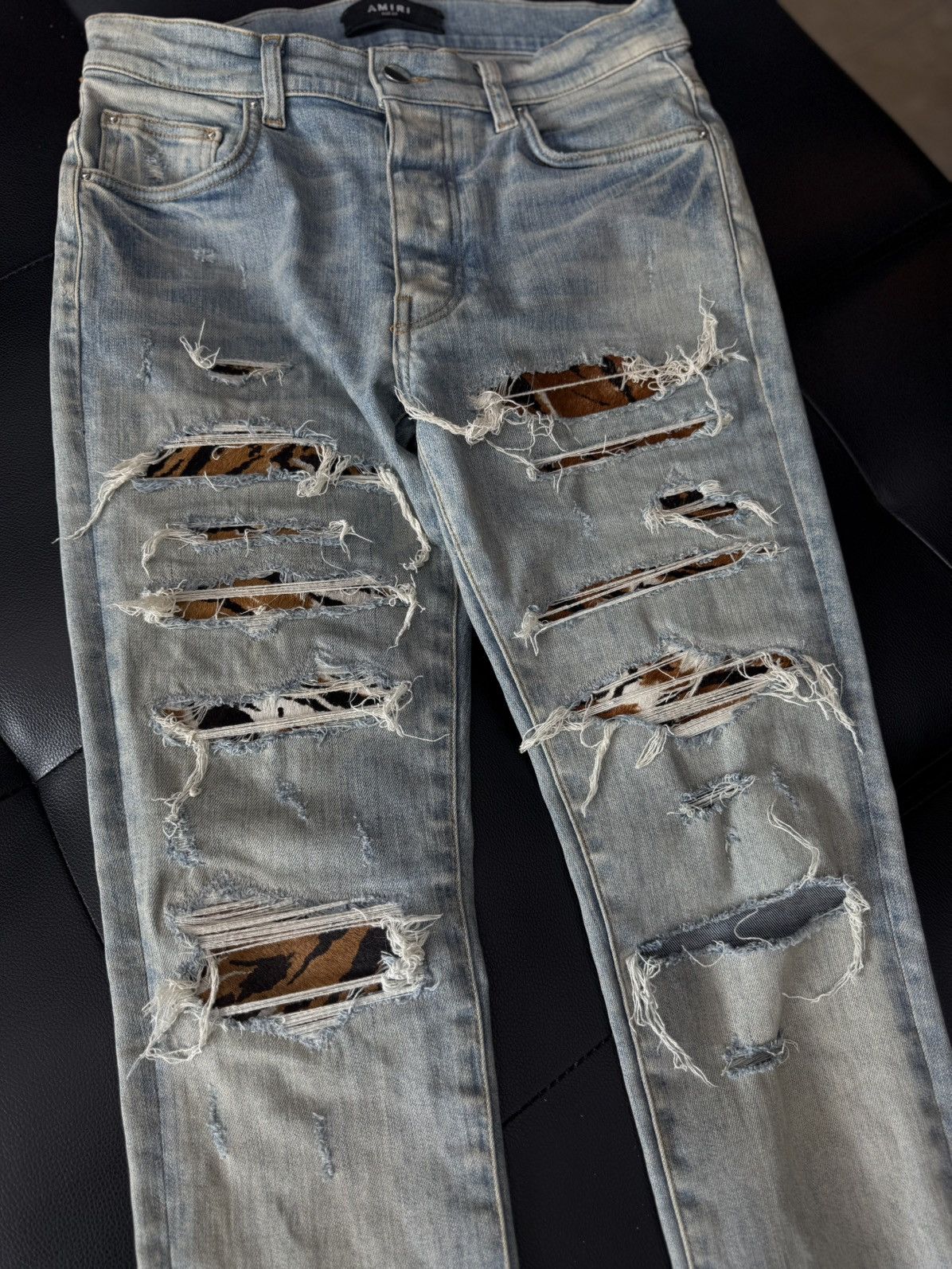 Amiri Amiri Blue Jeans Cheetah Patch Rare Size 30 Flawless 🧼 Size US 30 / EU 46 - 3 Thumbnail
