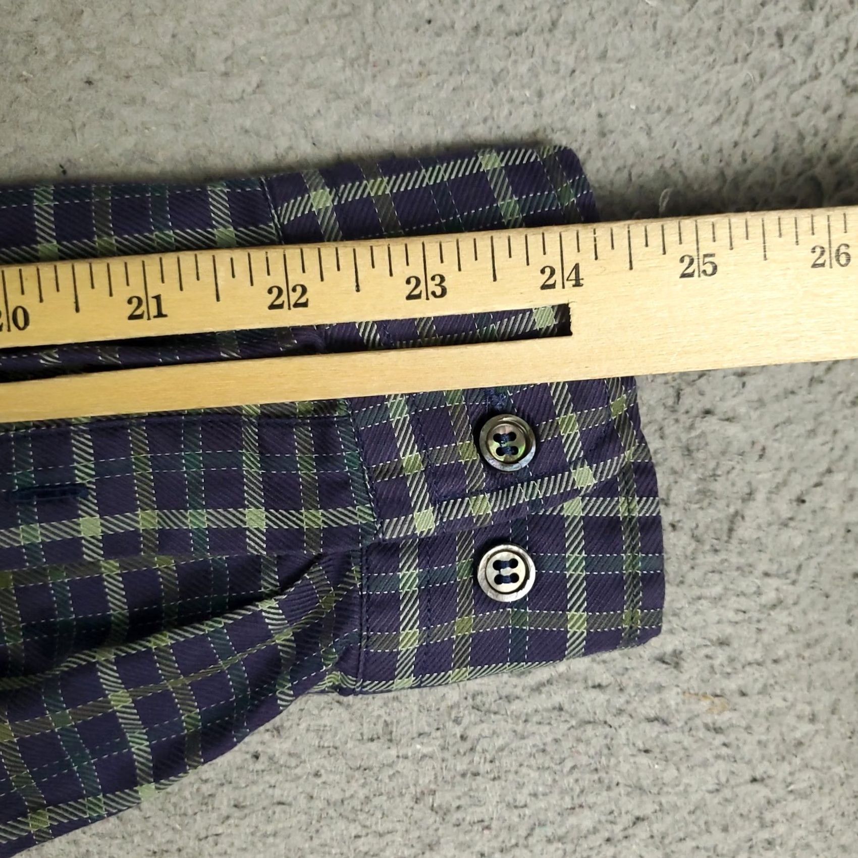 Faconnable Façonnable Shirt Mens Large Purple Plaid Flannel Button Up Long Sleeve Size US L / EU 52-54 / 3 - 6 Thumbnail