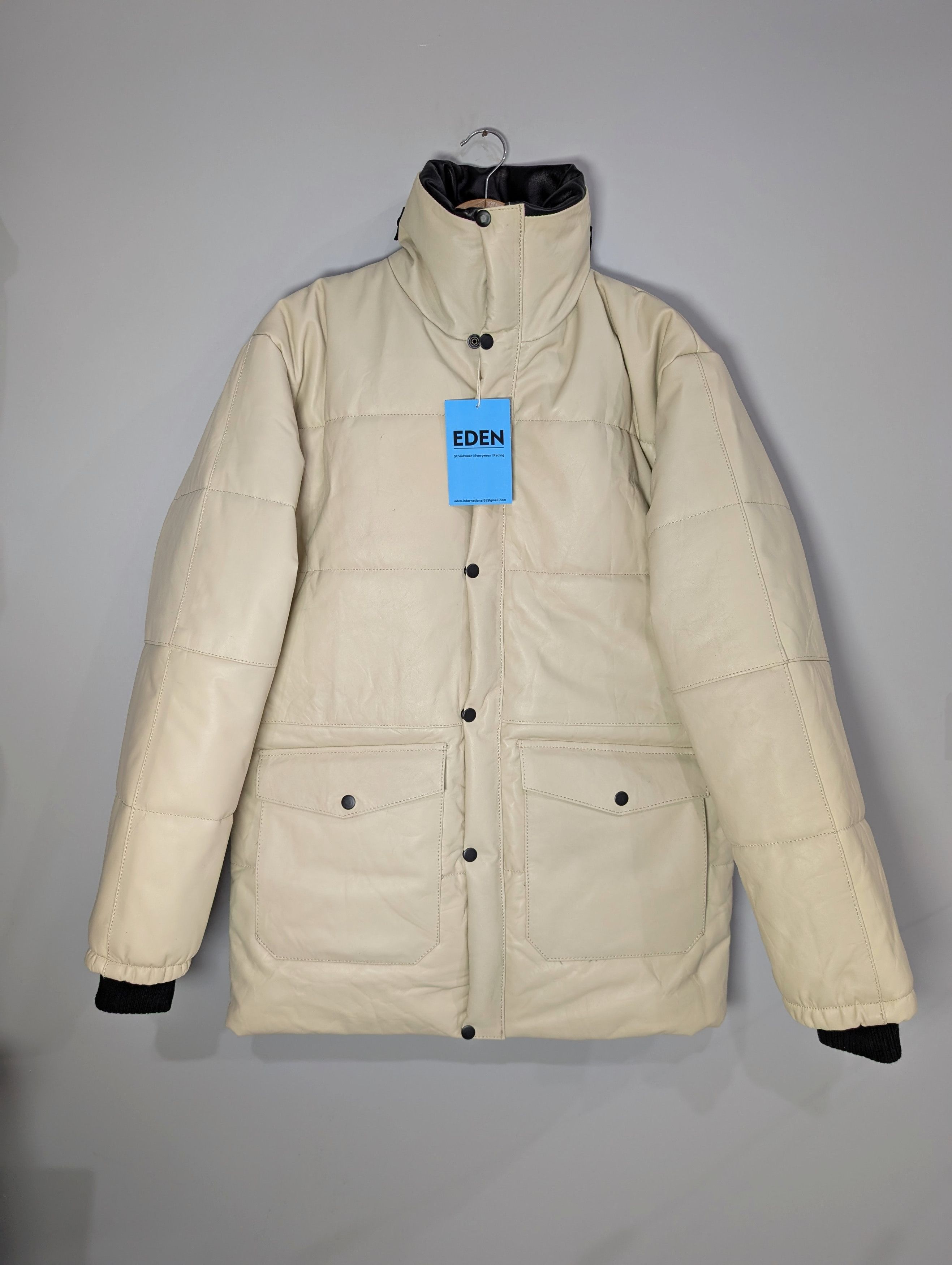 Vintage Oversized Retro Vintage Real Cowhide Leather Puffer Jacket Size US XL / EU 56 / 4 - 1 Thumbnail