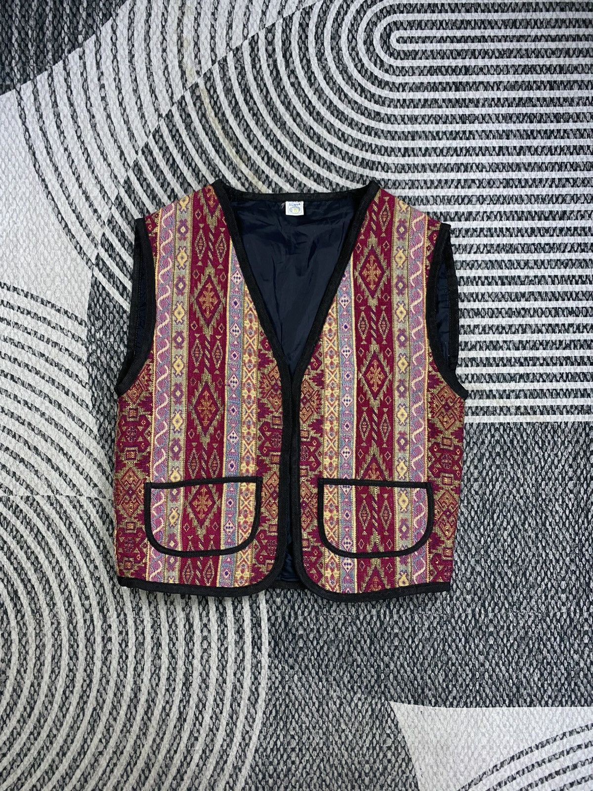 Vtg Dunya Unisex Bolivian Wool Fabric Vest