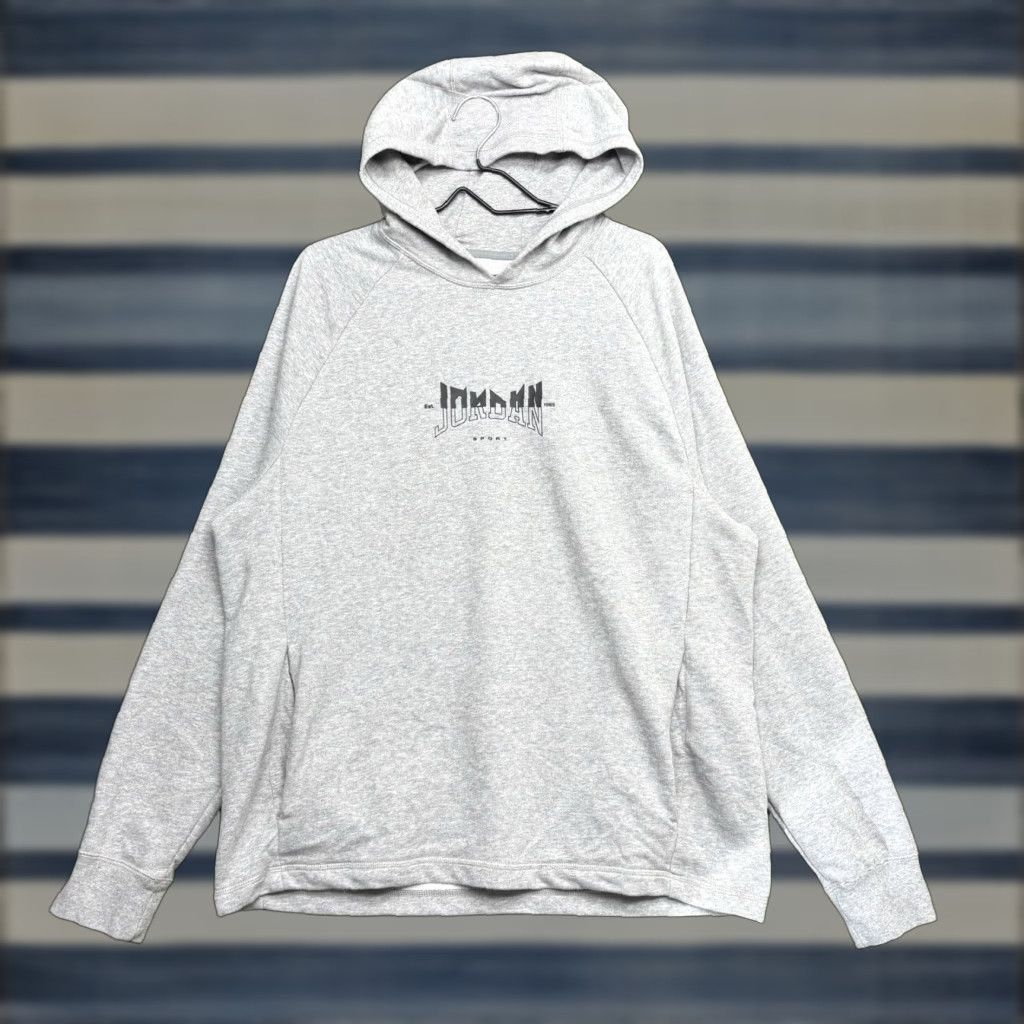 Jordan Brand Jordan Air Hoodie Mens Large Gray Fleece Pullover Sweatshirt Jumpman Basketball Size US L / EU 52-54 / 3 - 1 Thumbnail