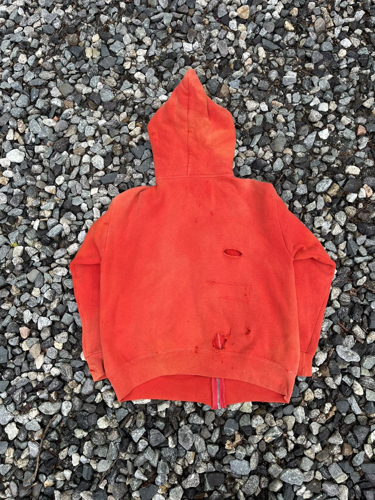 Vintage Vintage 50s 60s Faded Red Zip Up Hoodie Sweatshirt Size US M / EU 48-50 / 2 - 2 Thumbnail
