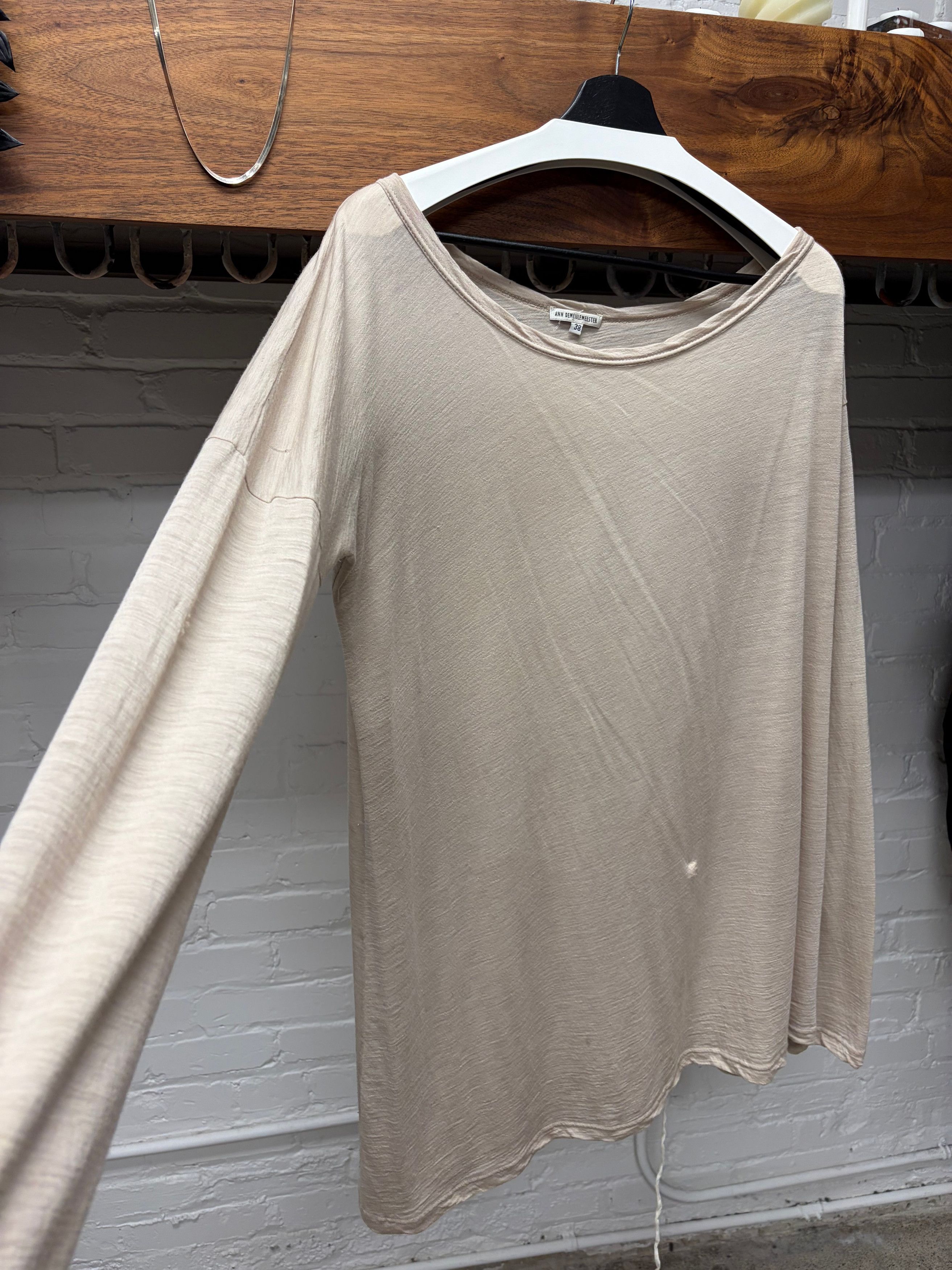 Ann Demeulemeester Ann Demeulemeester Sheer Scoop Neck Tan Brown Layering Shirt Size XS / US 0-2 / IT 36-38 - 2 Thumbnail
