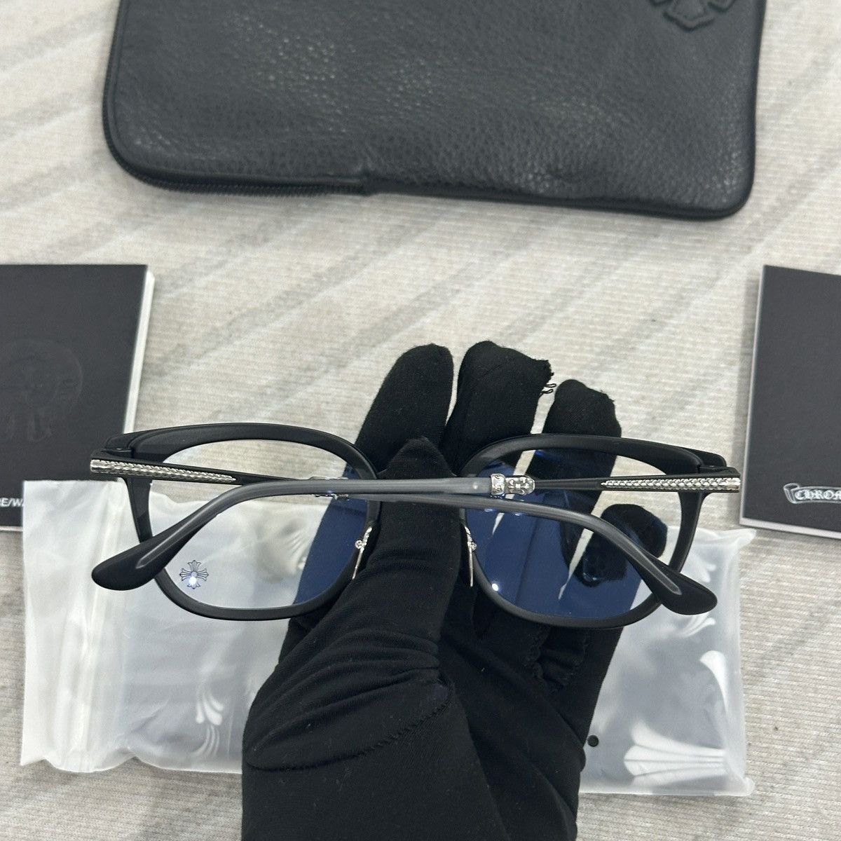 Chrome Hearts CHROME HEARTS STRAPADICTOME MATTE BLACK EYEGLASSES Size ONE SIZE - 4 Thumbnail