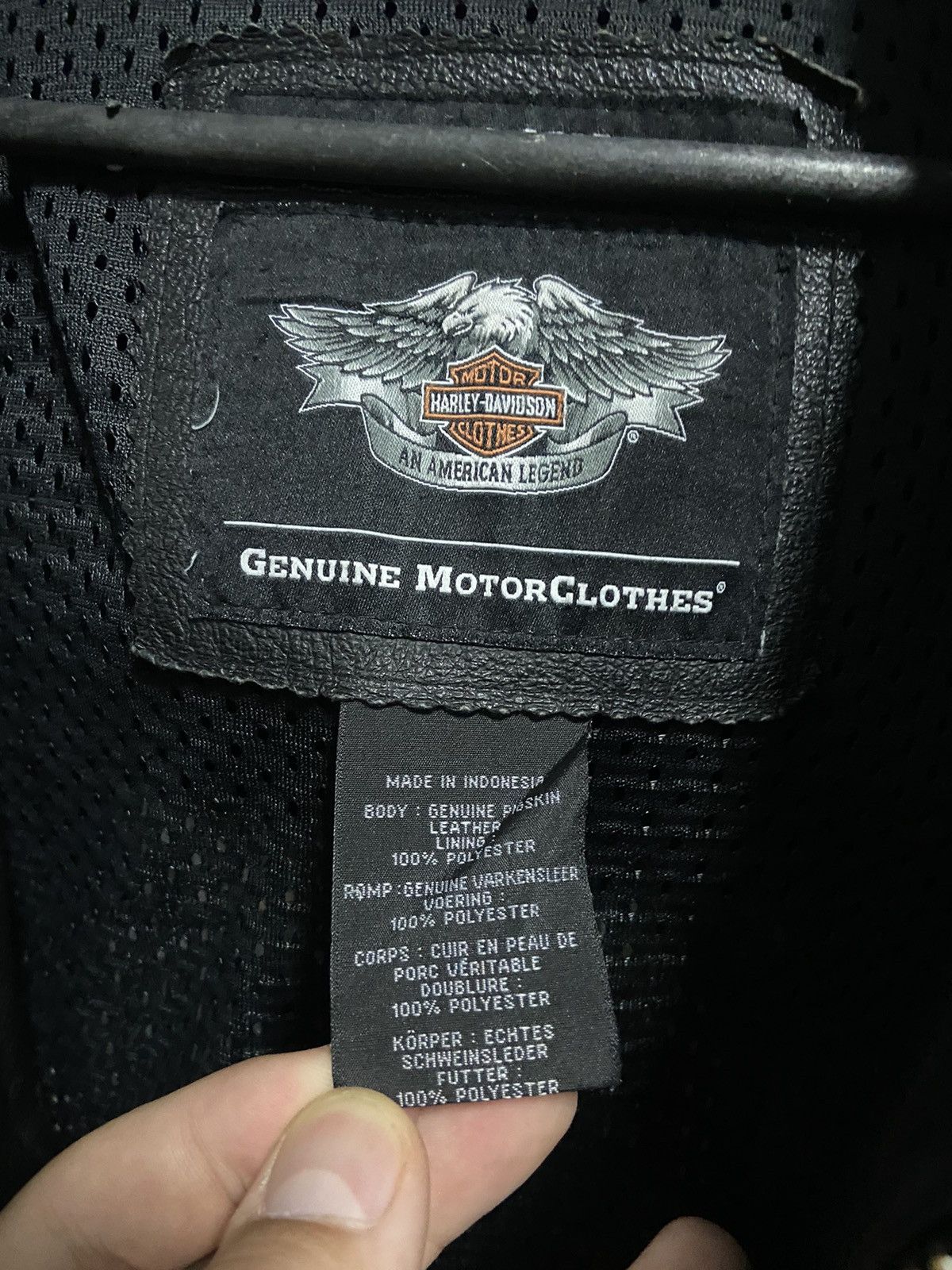 Harley Davidson × Vintage Harley Davidson leather jacket big logo moto vintage biker Size US L / EU 52-54 / 3 - 8 Thumbnail