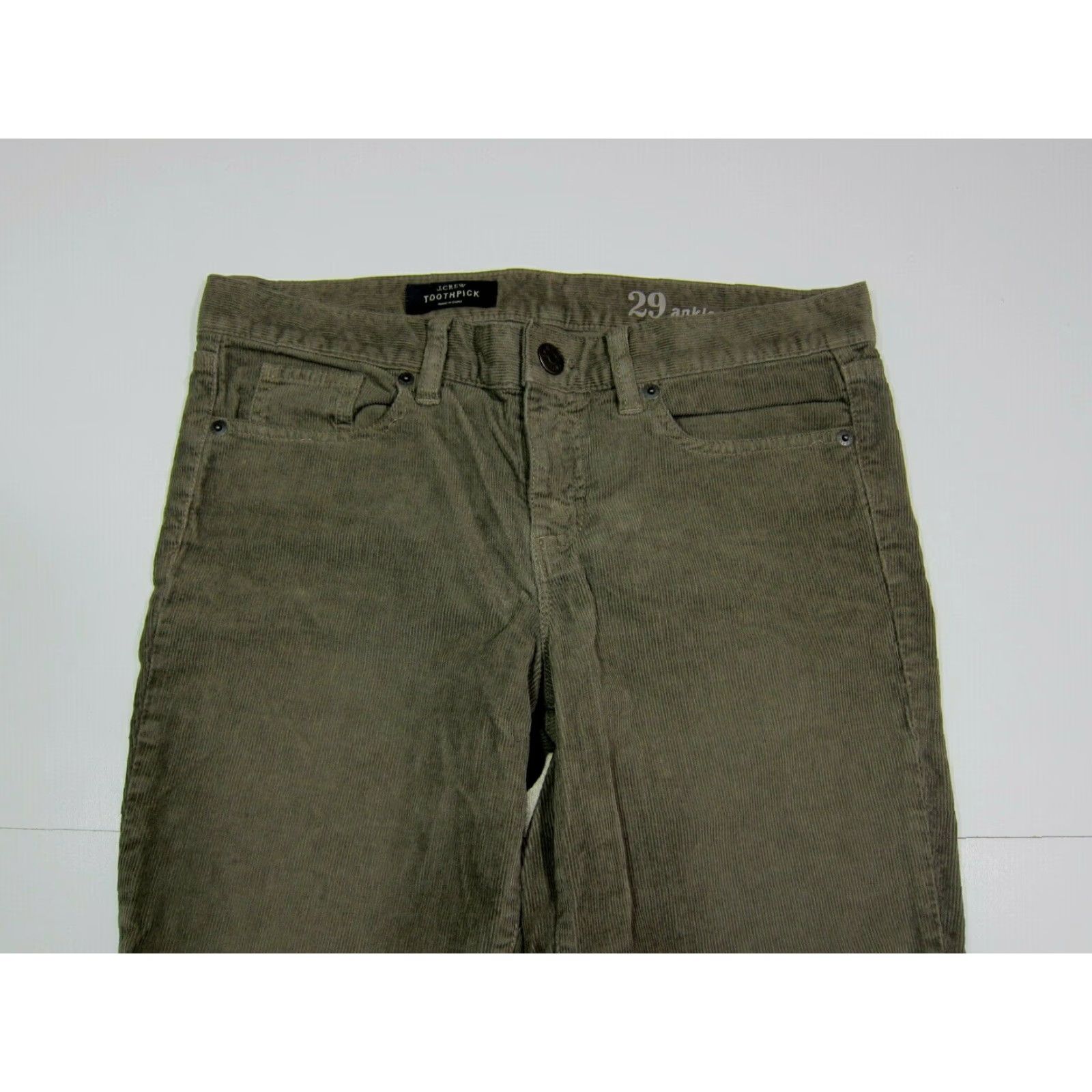 J.Crew J.Crew Brown Corduroy Cotton Stretch Toothpick Ankle Slim Pant Women Size 29 Size 29" - 6 Thumbnail