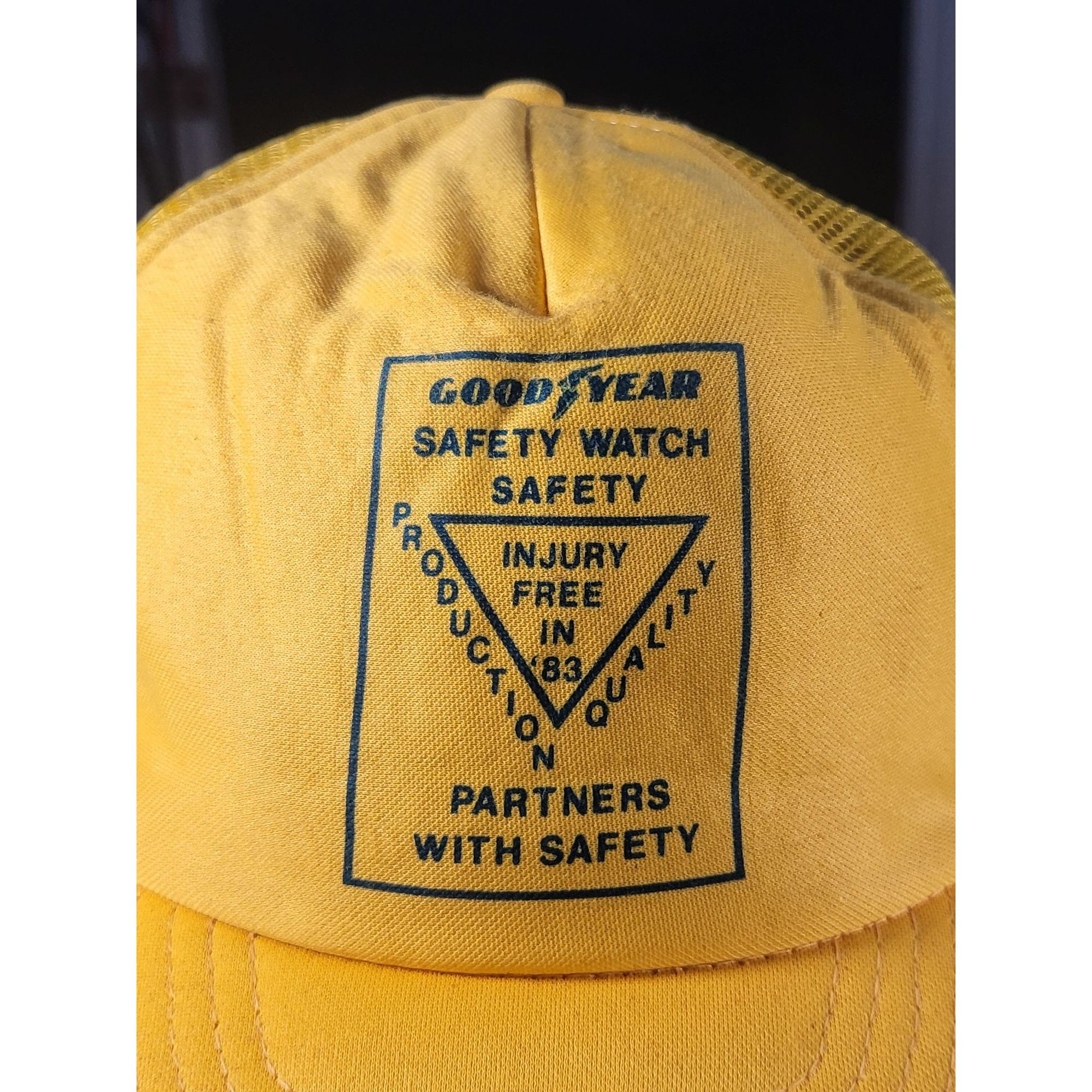 Vintage Vintage Goodyear Safety Watch Trucker Snapback Hat Yellow Bi Size ONE SIZE - 5 Thumbnail