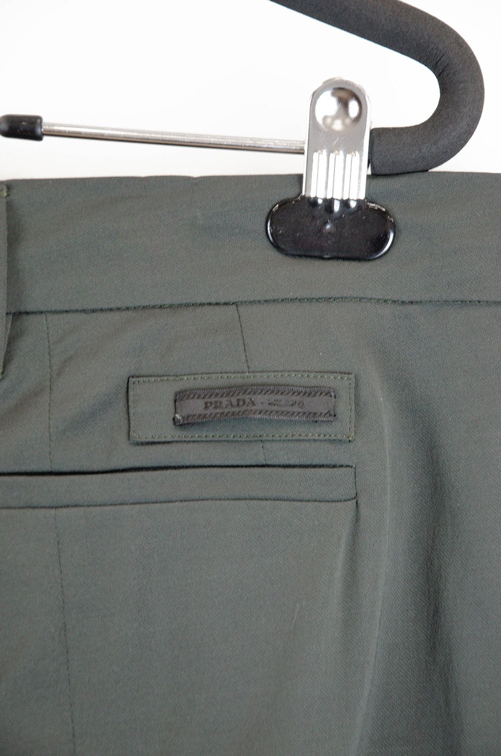 Prada Prada Dark Olive Wool Tapered Trousers IT48/W35 Size US 35 - 7 Thumbnail