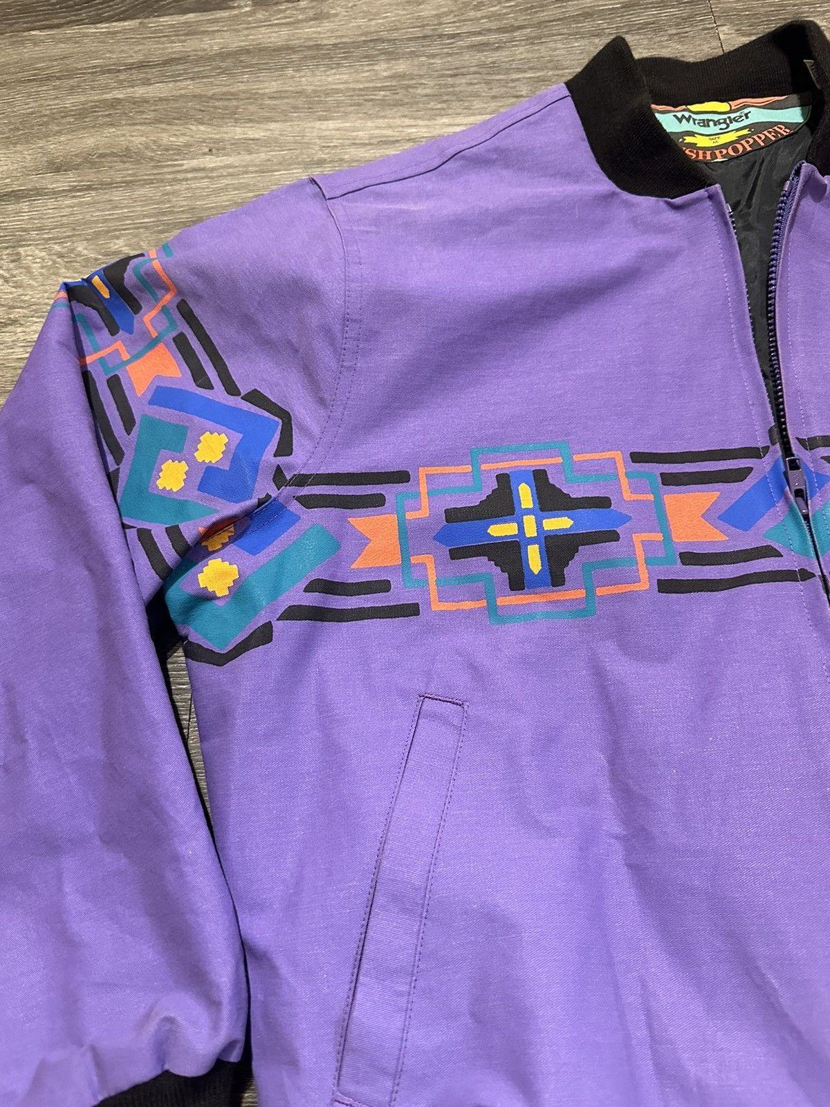 Vintage × Wrangler Vintage 90s Wrangler Aztec Work Jacket Size US M / EU 48-50 / 2 - 3 Thumbnail