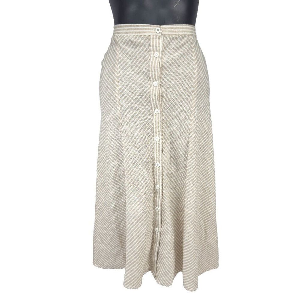Other MAX STUDIO Yarn Dye Button Beige Off White Maxi Skirt Boho M Size 30" / US 8 / IT 44 - 7 Thumbnail