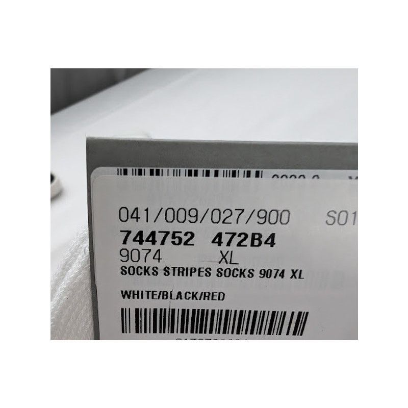 Balenciaga o1rshd1 Size: XL / Stripe Socks in White/Black/Red Size ONE SIZE - 8 Thumbnail
