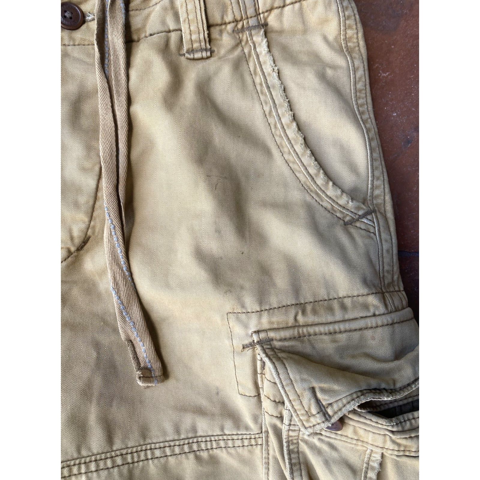 Abercrombie & Fitch VINTAGE Abercrombie & Fitch Cargo Shorts Mens 31 Cargo Shorts Distressed Button Fly 80s 90s Military Brown Canvas Shorts Mens Size US 31 - 4 Thumbnail