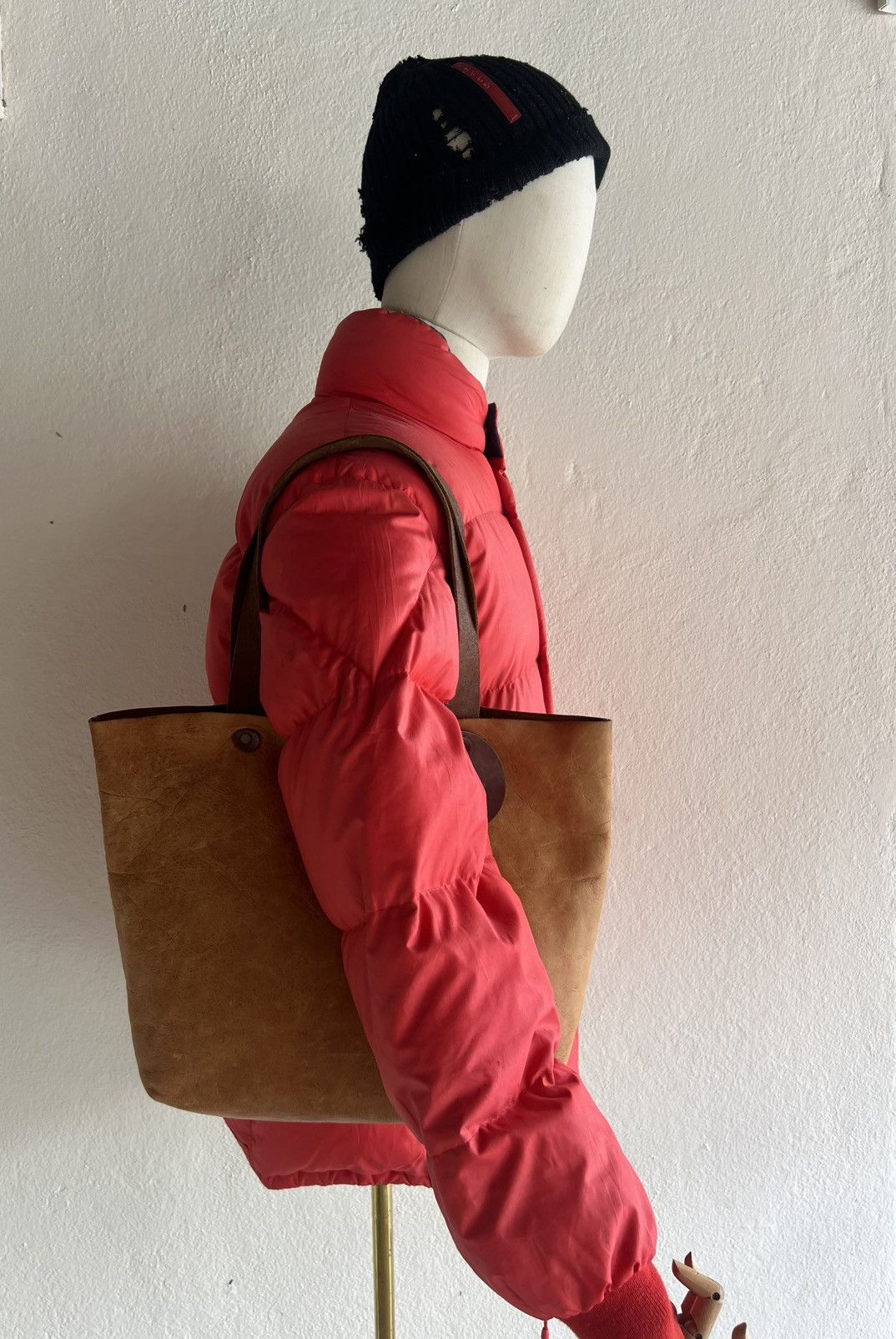 Leather Vintage Bia Baggio Japan Distressed Patina Leather Tote Bag Size ONE SIZE - 1 Thumbnail