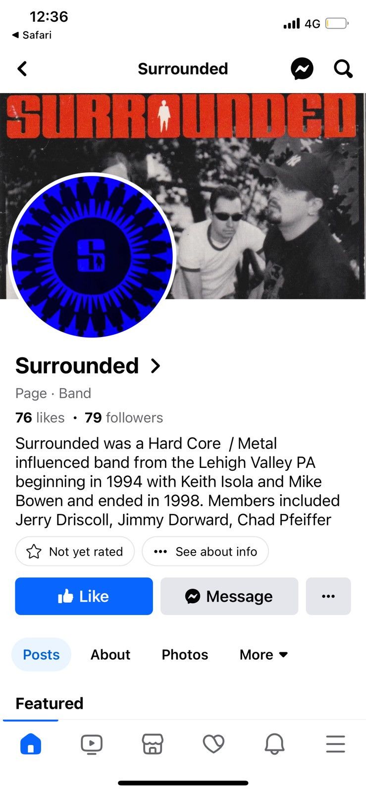 Band Tees Vintage 90s Surrounded Hardcore band promo t shirt Size US XL / EU 56 / 4 - 8 Thumbnail