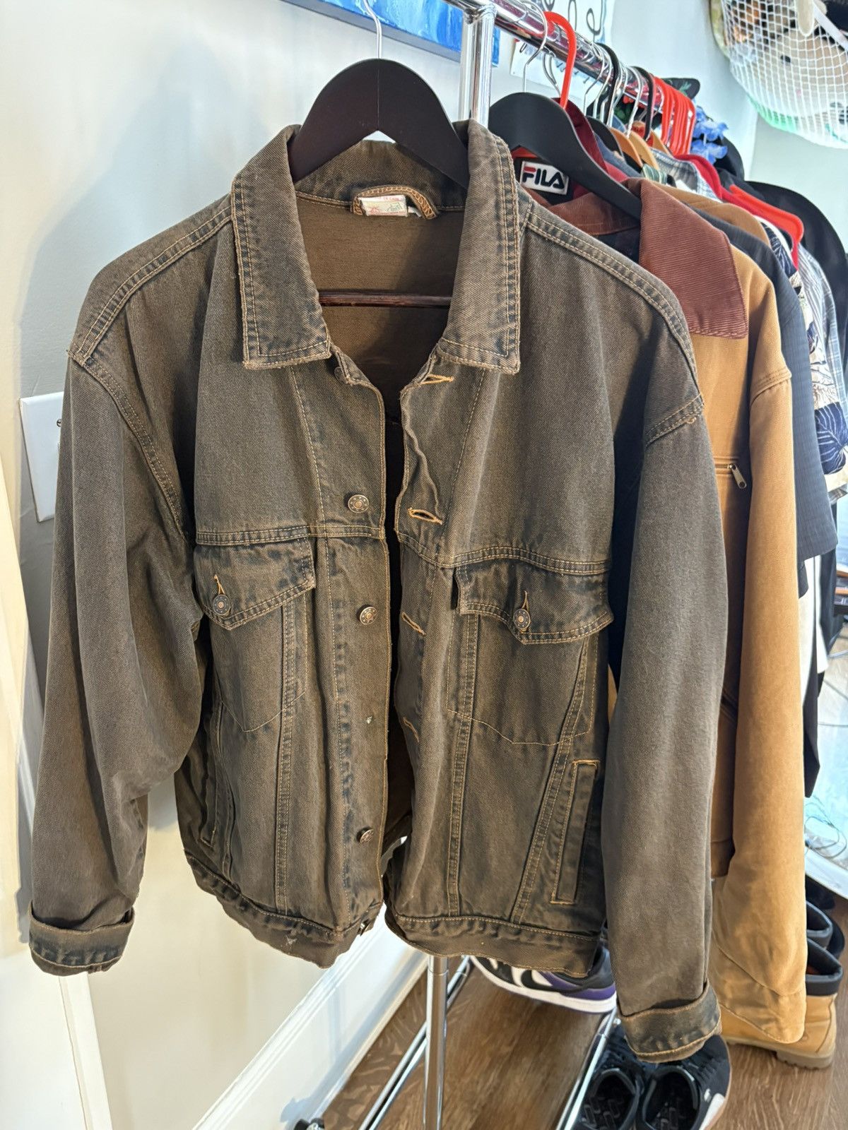 Other VINTAGE BROWN DENIM JACKET Size US M / EU 48-50 / 2 - 1 Thumbnail