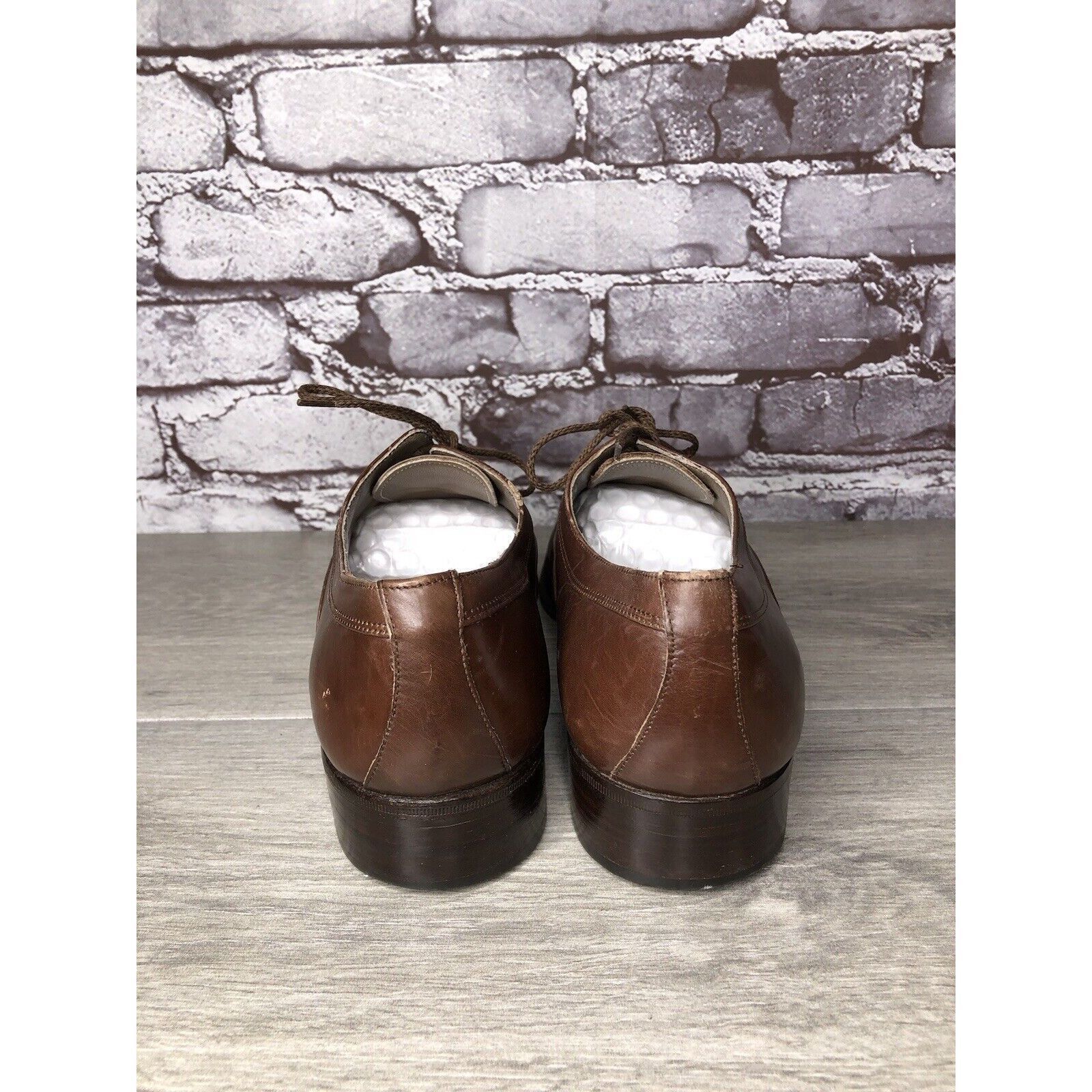 Other Ennesi Gold VTG Brown Leather Derby Lace Up Dress Shoes Men Size US 9.5 / EU 42-43 - 5 Thumbnail