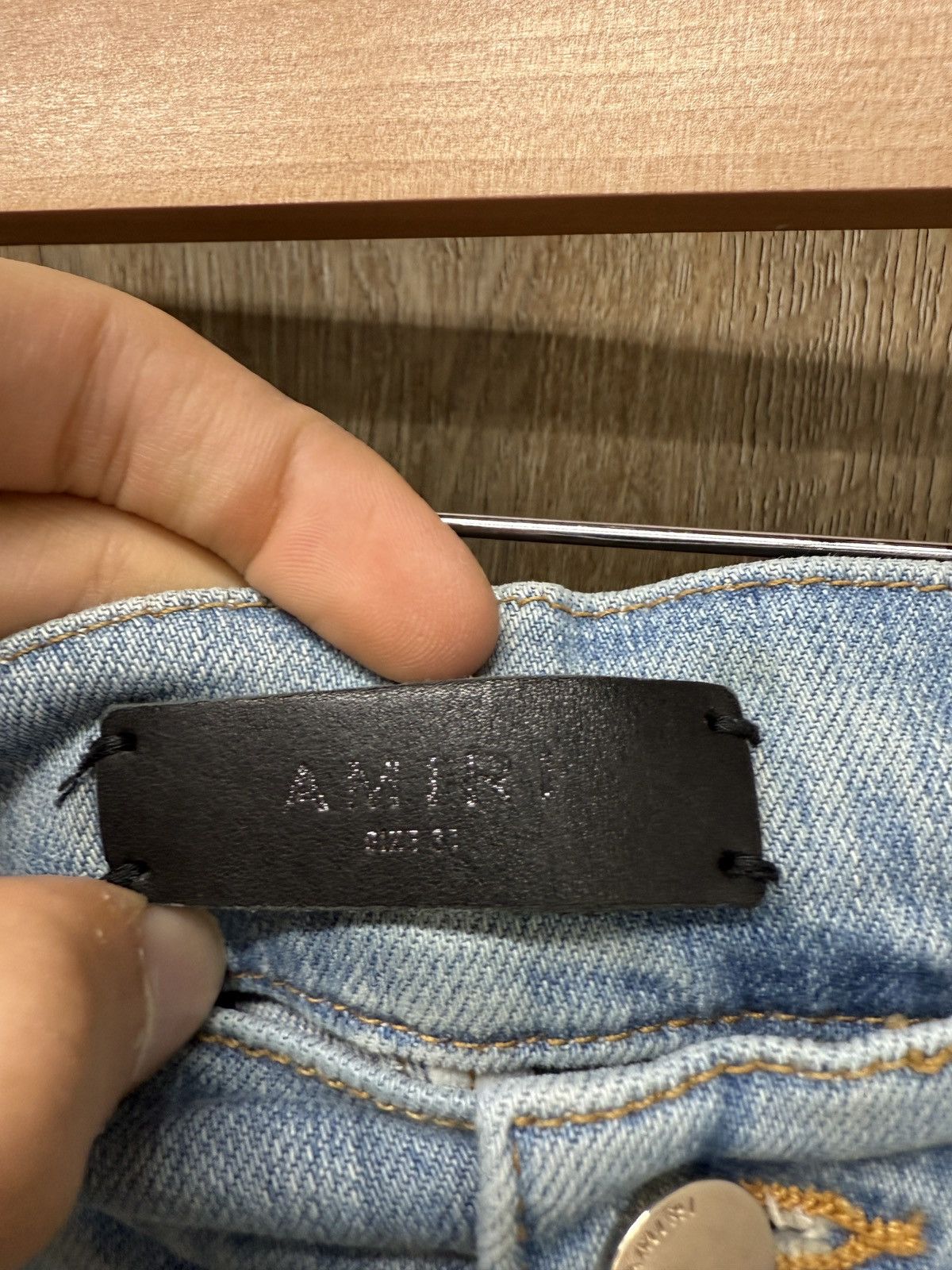Amiri Amiri MX1 Blue Jeans Black Patch Size US 31 - 7 Thumbnail