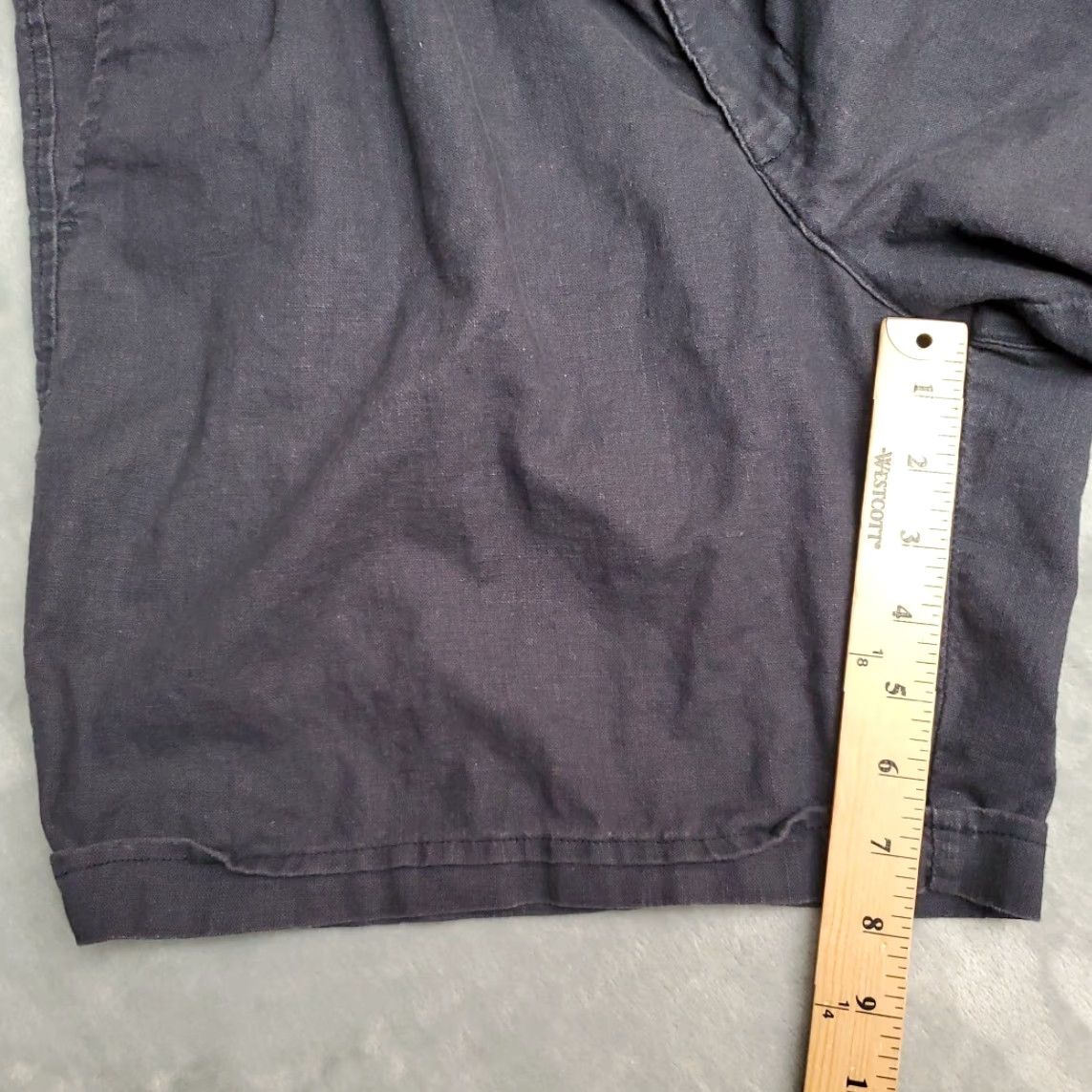 Arrow Arrow Khakis Shorts Mens Blue Linen Blend Pleated Cargo Casual Pocket Front Zip 36 Regular Size US 36 / EU 52 - 8 Thumbnail