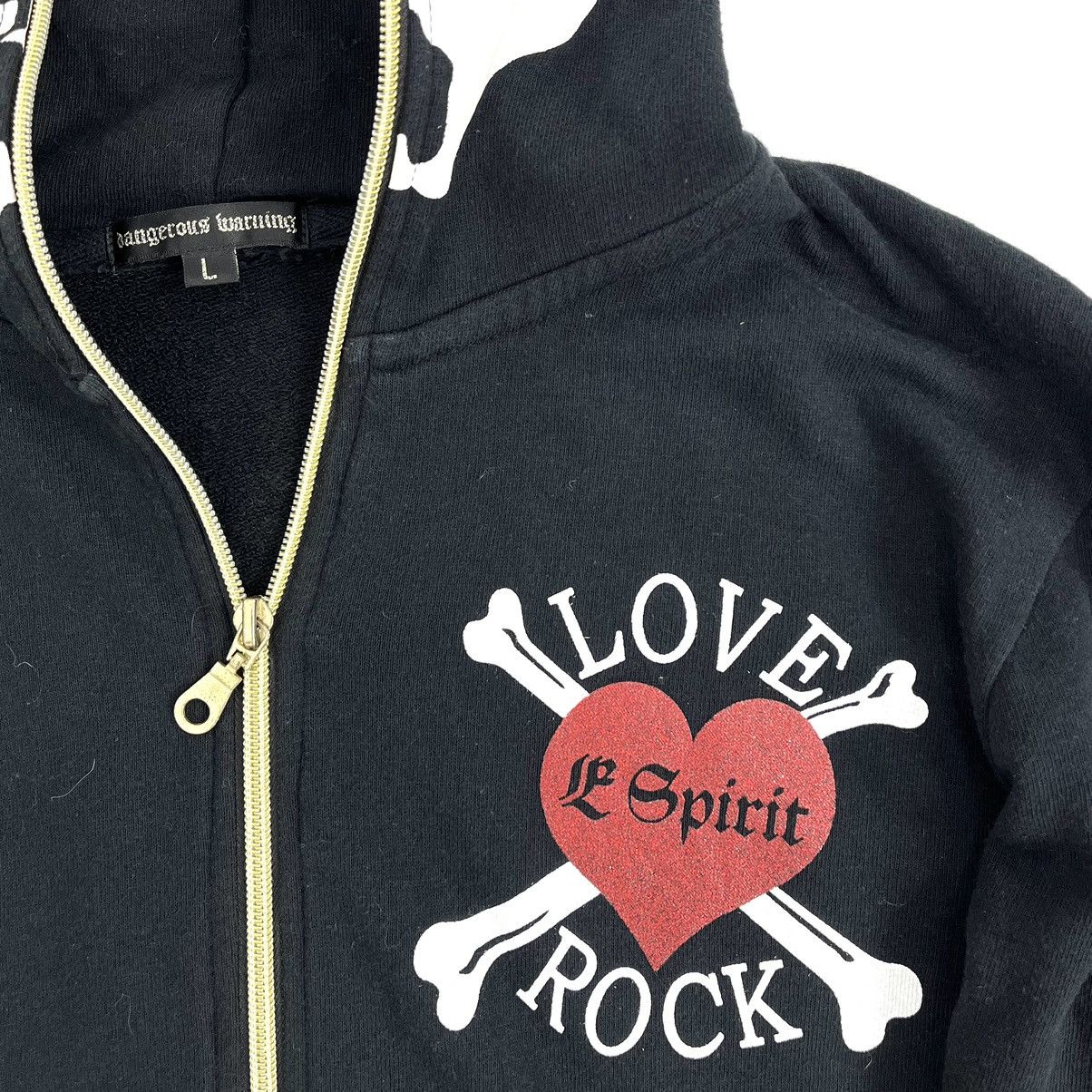 If Six Was Nine 2000s Skeleton Dangerous Warning “Love Rock” Full Zip Hoodie Size US M / EU 48-50 / 2 - 12 Thumbnail