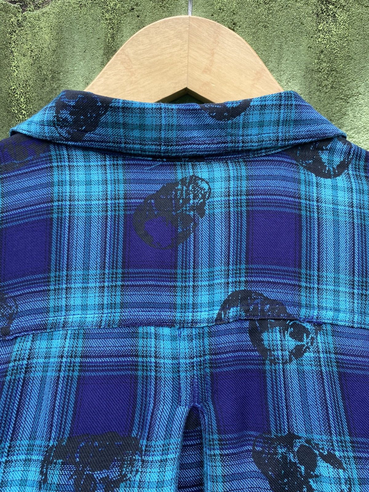 Rock & Republic Rock & Republic Skull Plaid Flannel Shirt Blue Grunge Y2K Size XL / US 12-14 / IT 48-50 - 9 Thumbnail