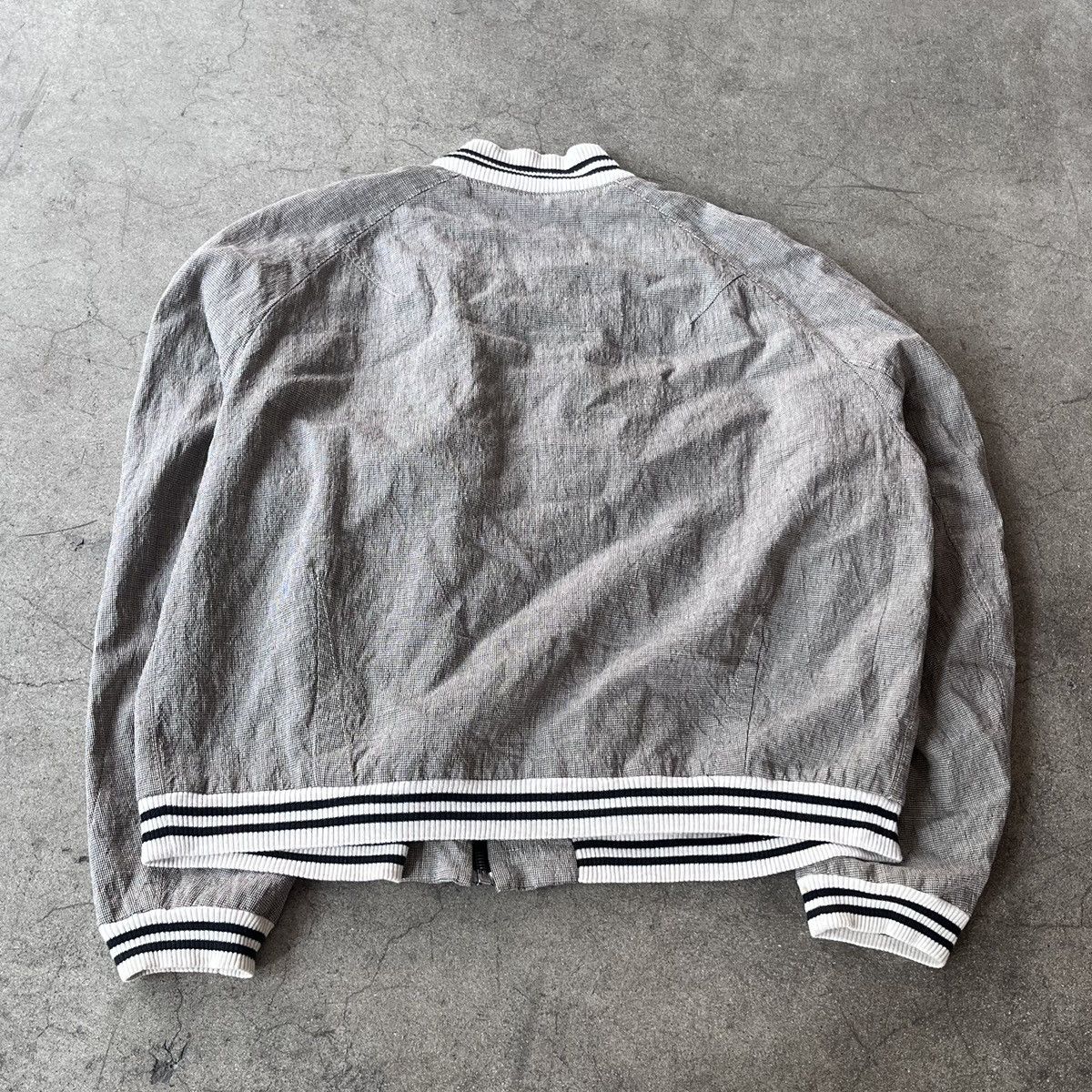 Haider Ackermann SS12 Haider Ackermann Linen Houndstooth Bomber Size US XL / EU 56 / 4 - 2 Thumbnail