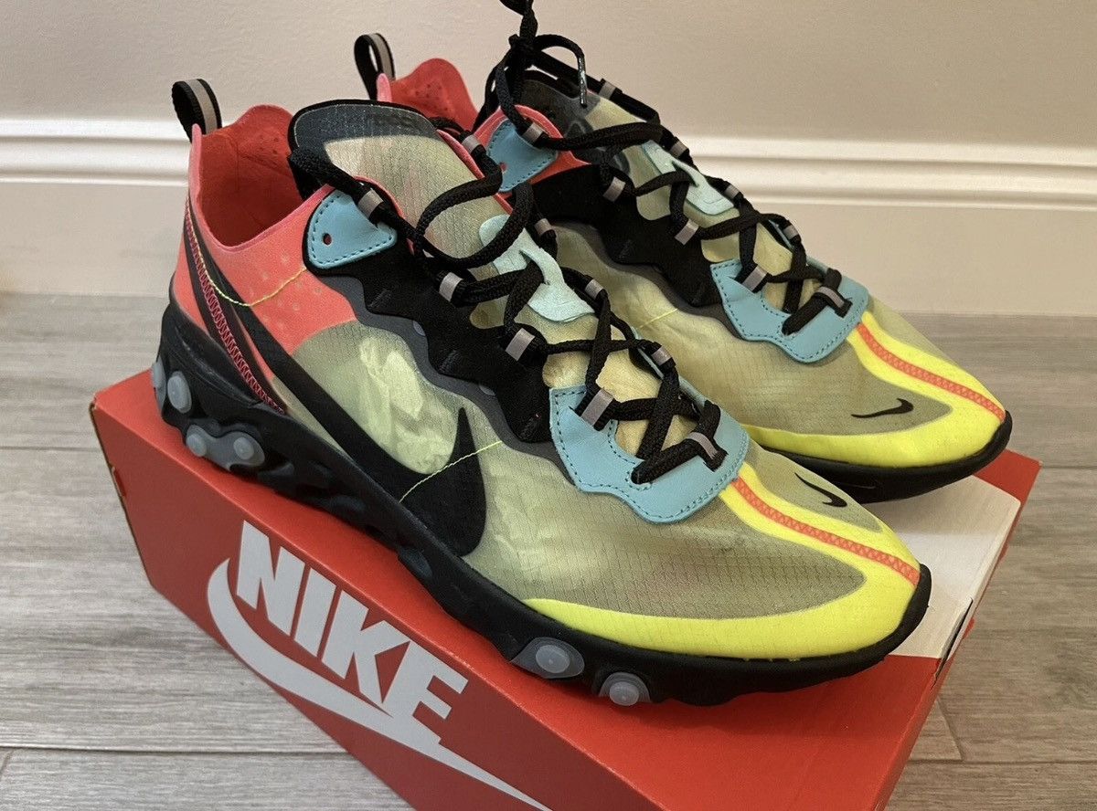 Nike Nike React Element 87 Hyper Fusion Green Pink Black Sz 12 Size US 12 / EU 45 - 4 Thumbnail
